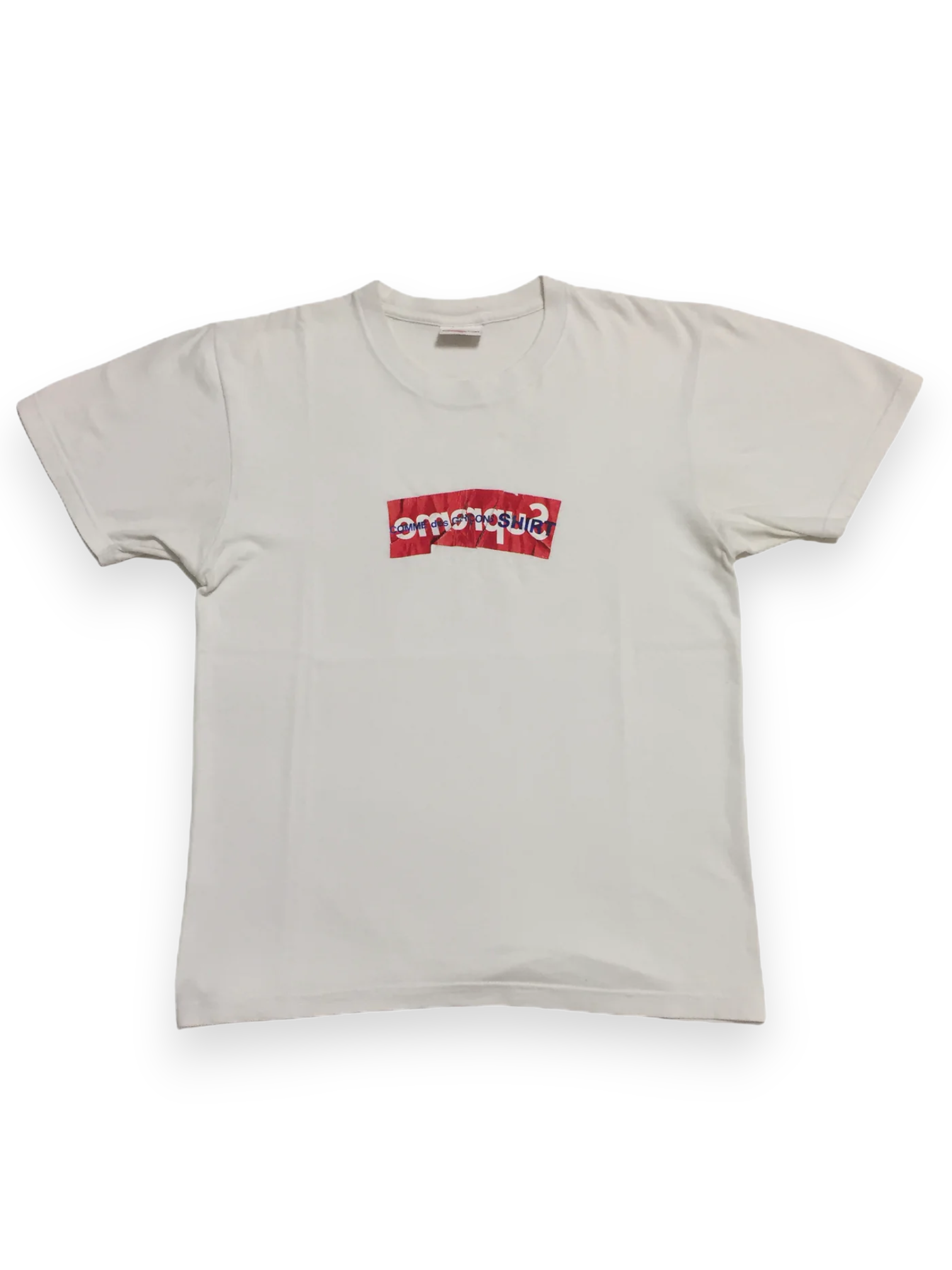 2017 Supreme x CDG White Box Logo Tee