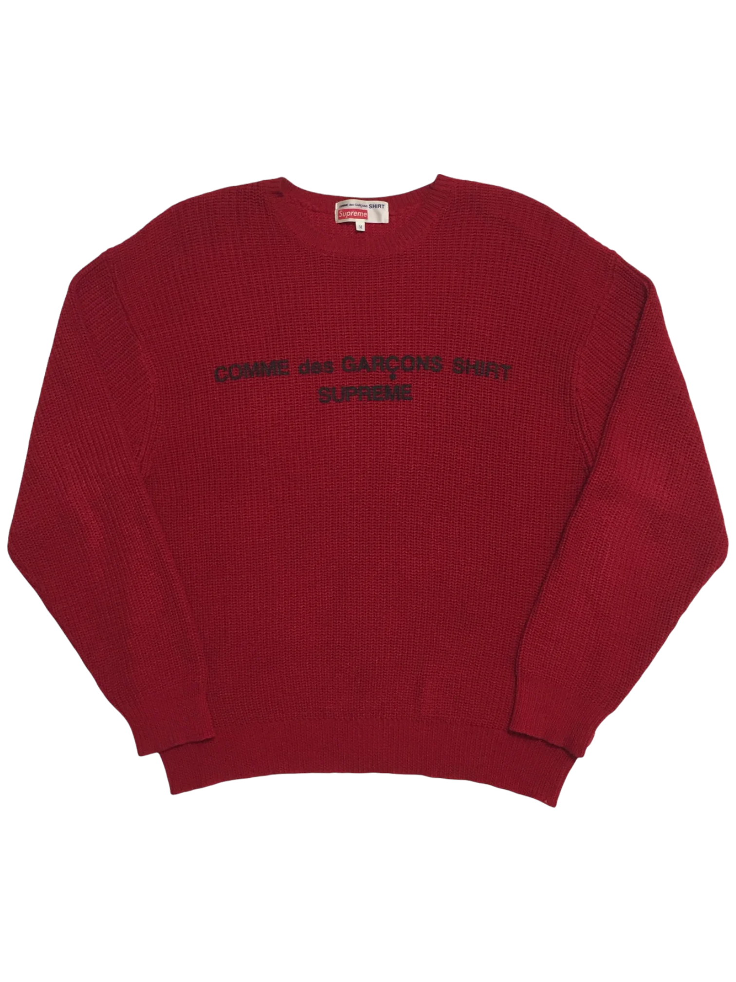 2018 Supreme x CDG Red Knit Crewneck