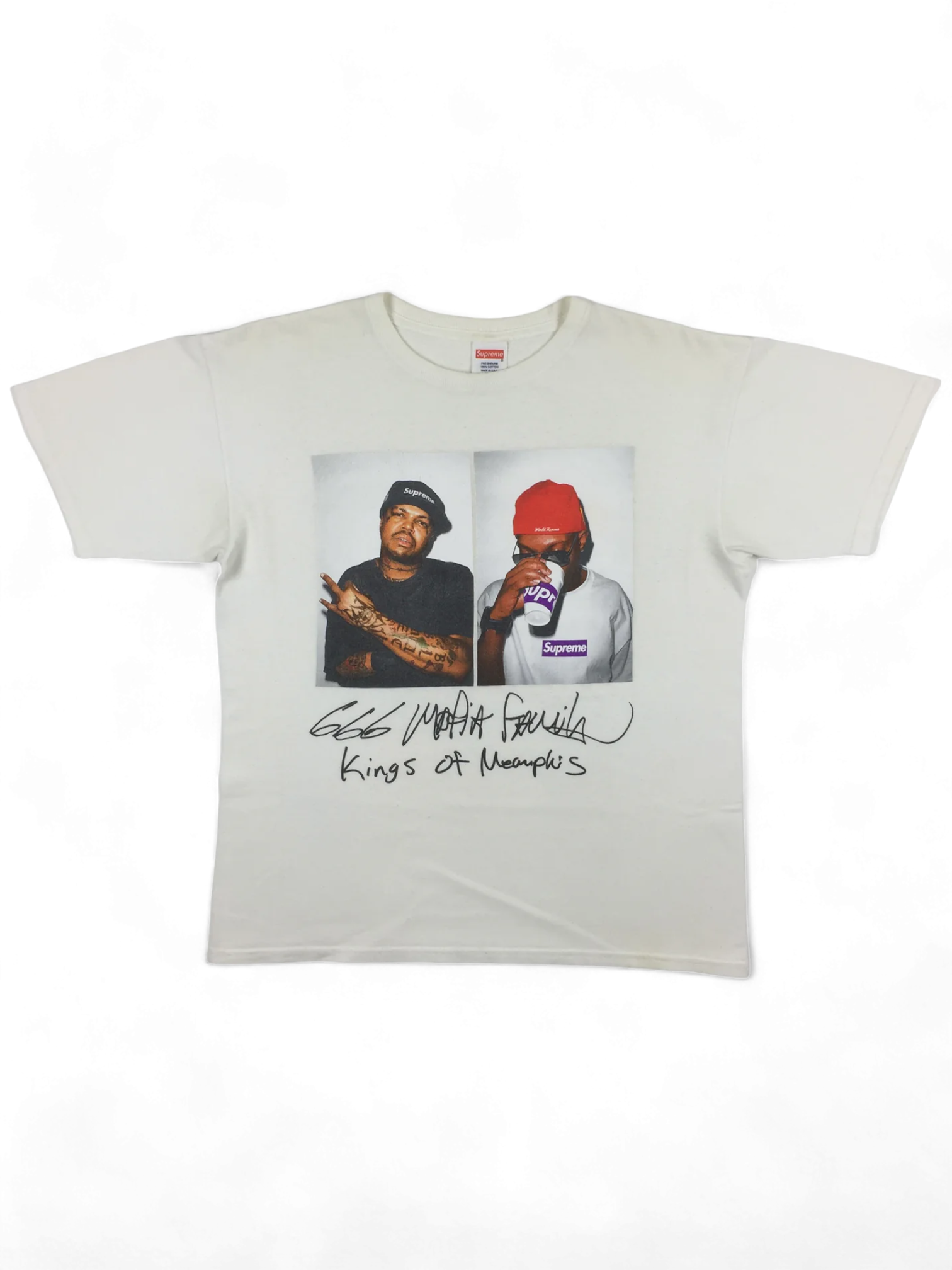 2012 Supreme Three 6 Mafia White Photo Tee