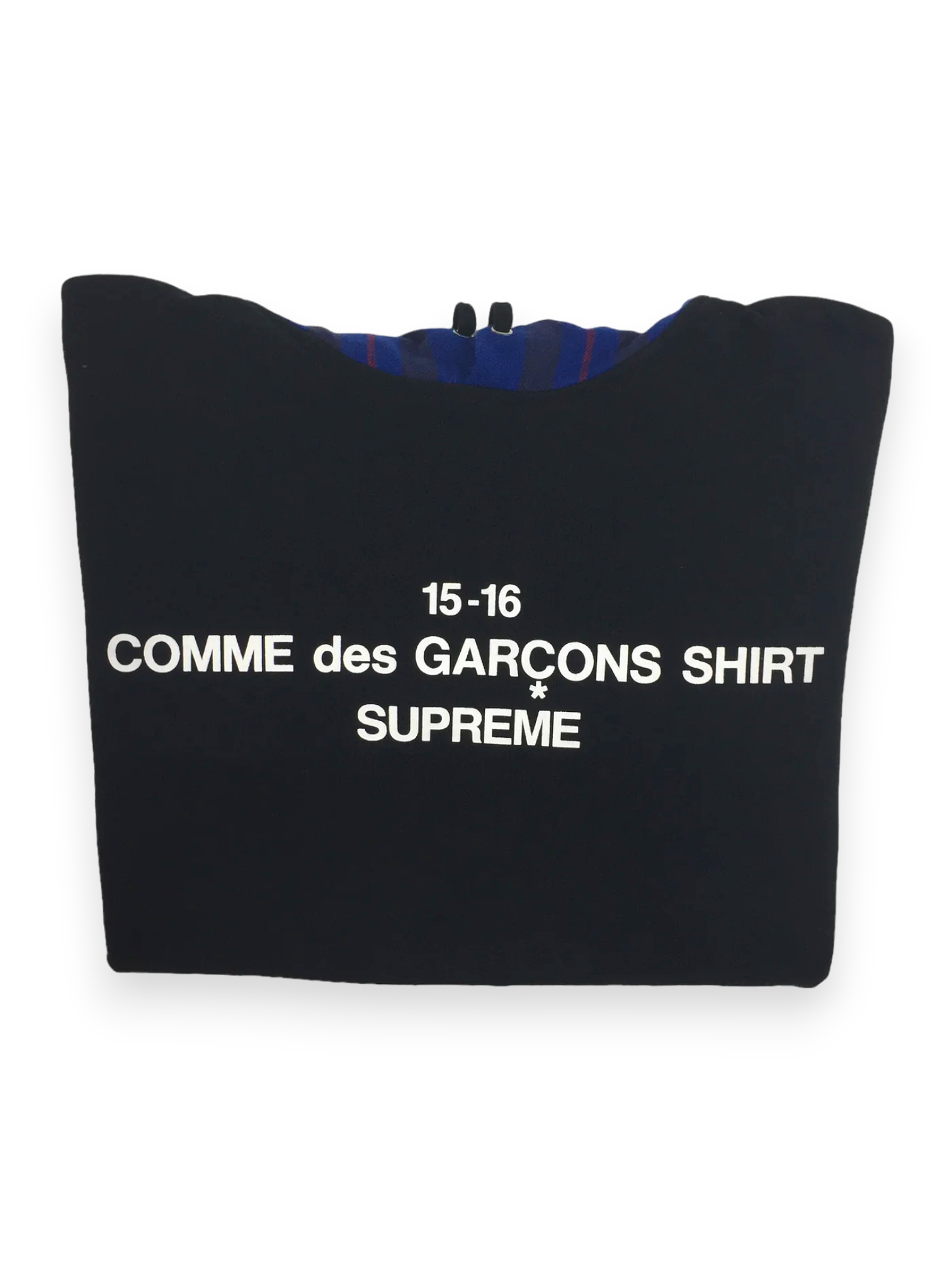 2015 Supreme x CDG Blue Plaid Hoodie