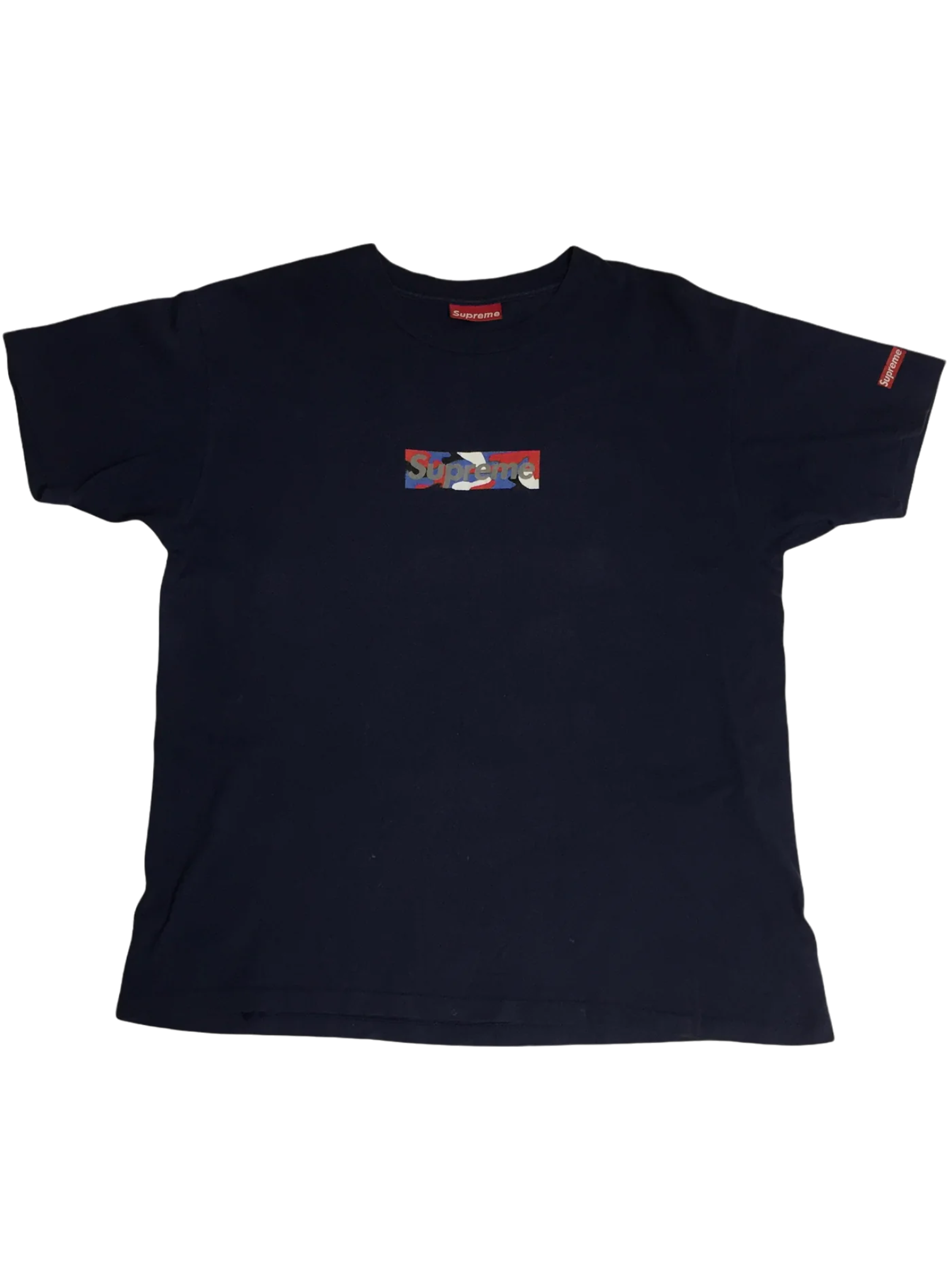 1997 Supreme Marble Navy Box Logo Tee