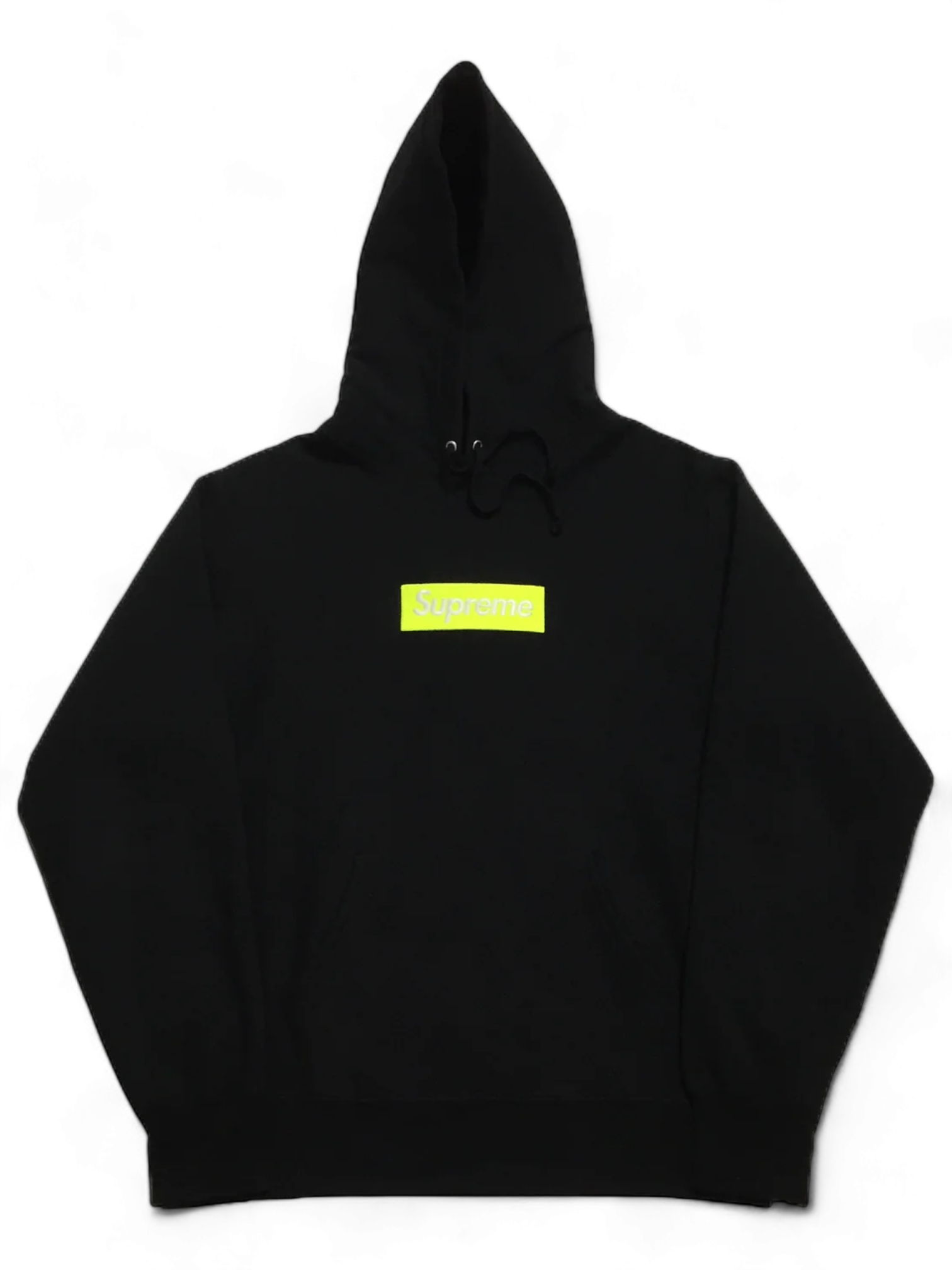 2017 Supreme Black Lime Box Logo Hoodie