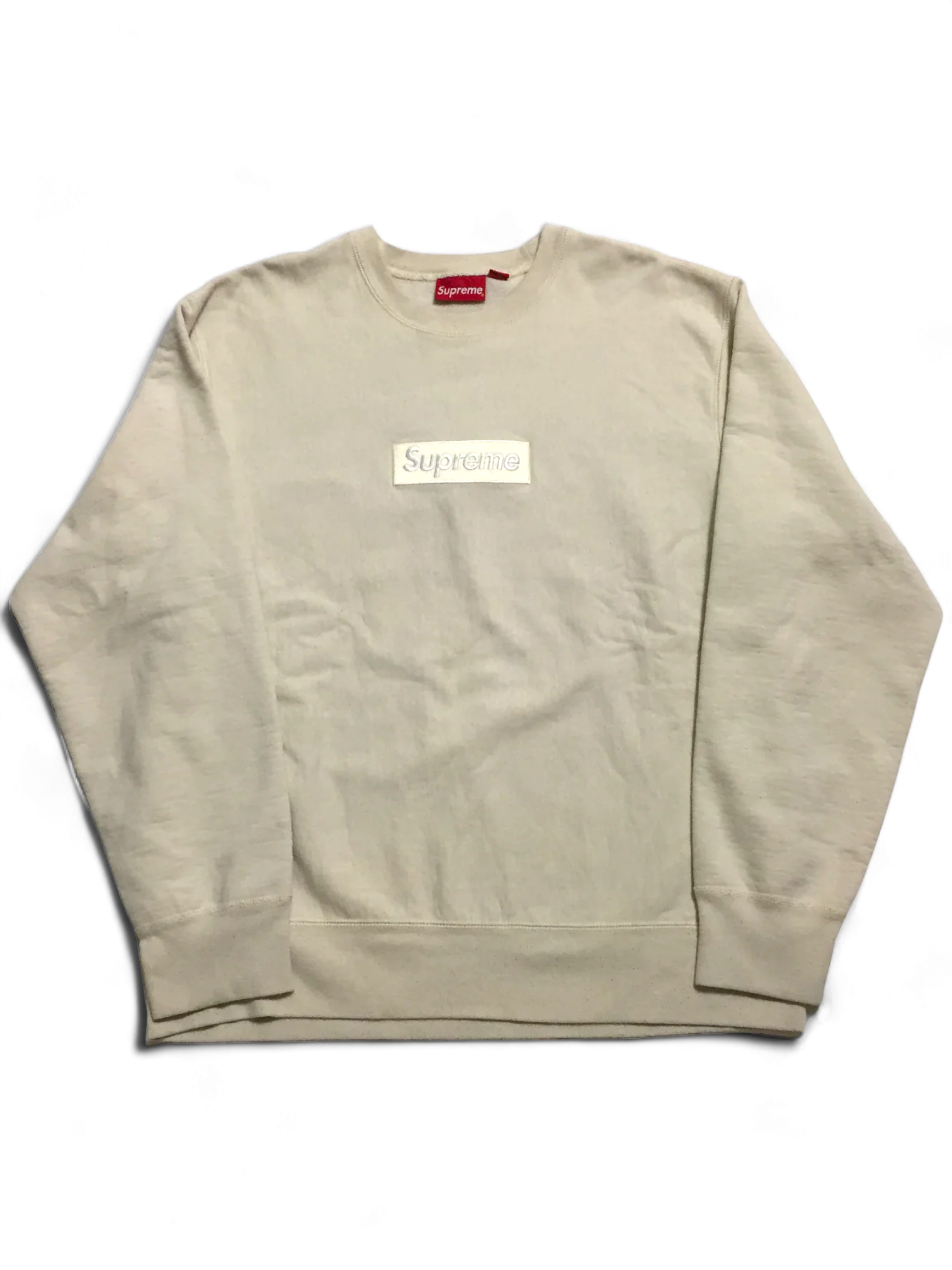 2018 Supreme Natural Box Logo Crewneck