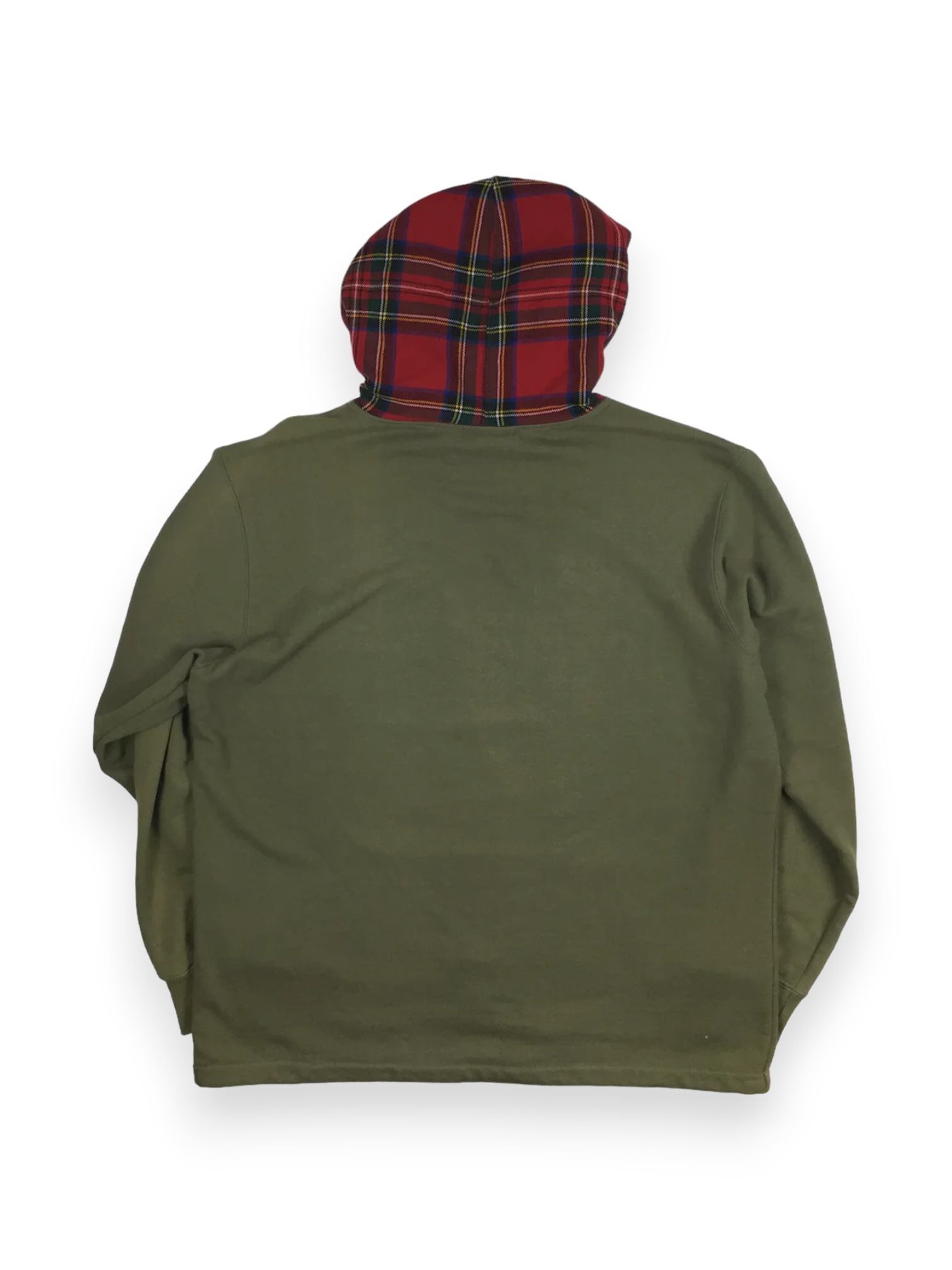 2015 Supreme x CDG Olive Plaid Hoodie