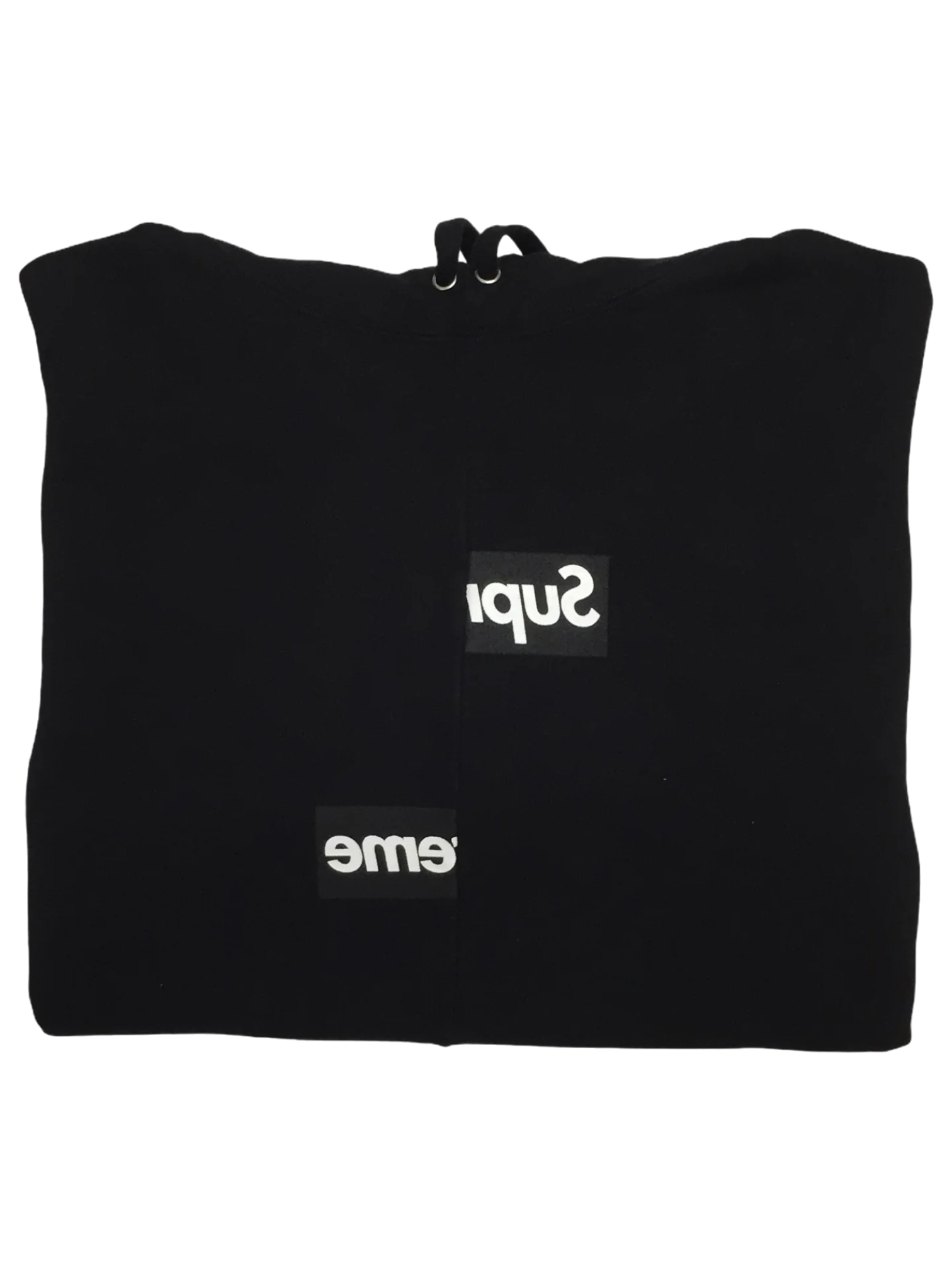 2018 Supreme x CDG Black Split Box Logo Hoodie
