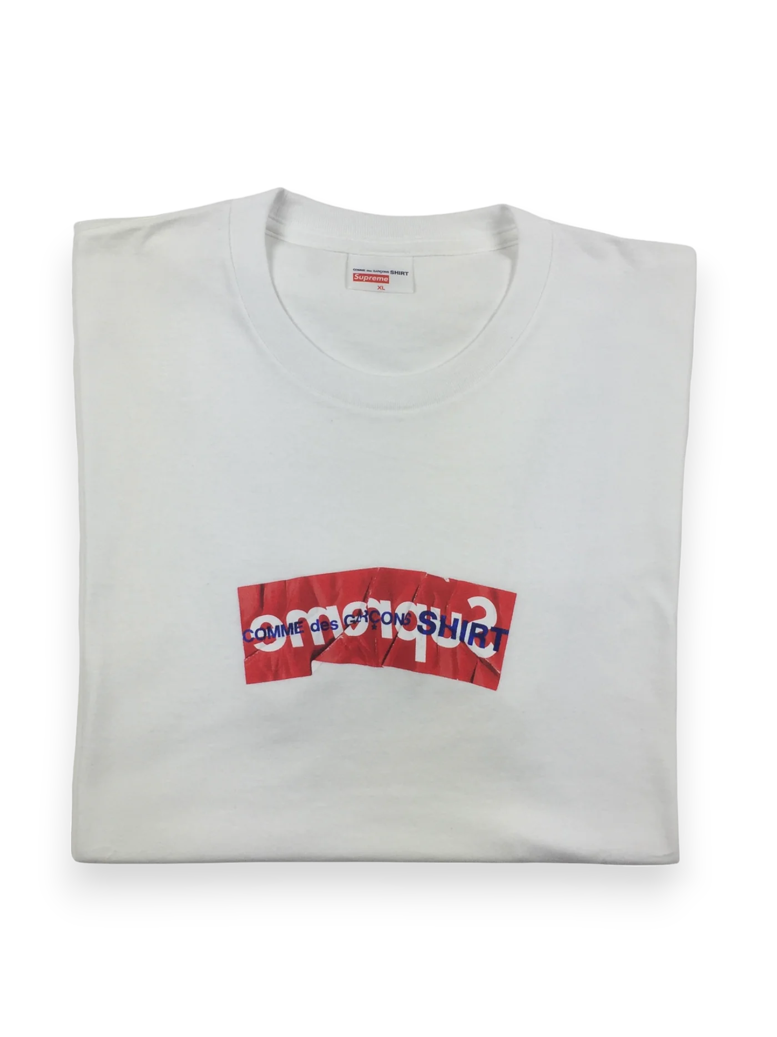 2017 Supreme x CDG White Box Logo Tee