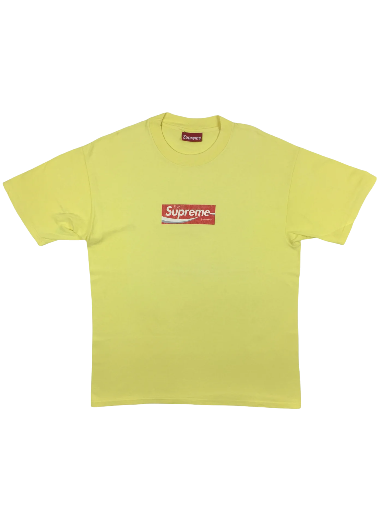1997 Supreme Yellow Coca Cola Box Logo Tee