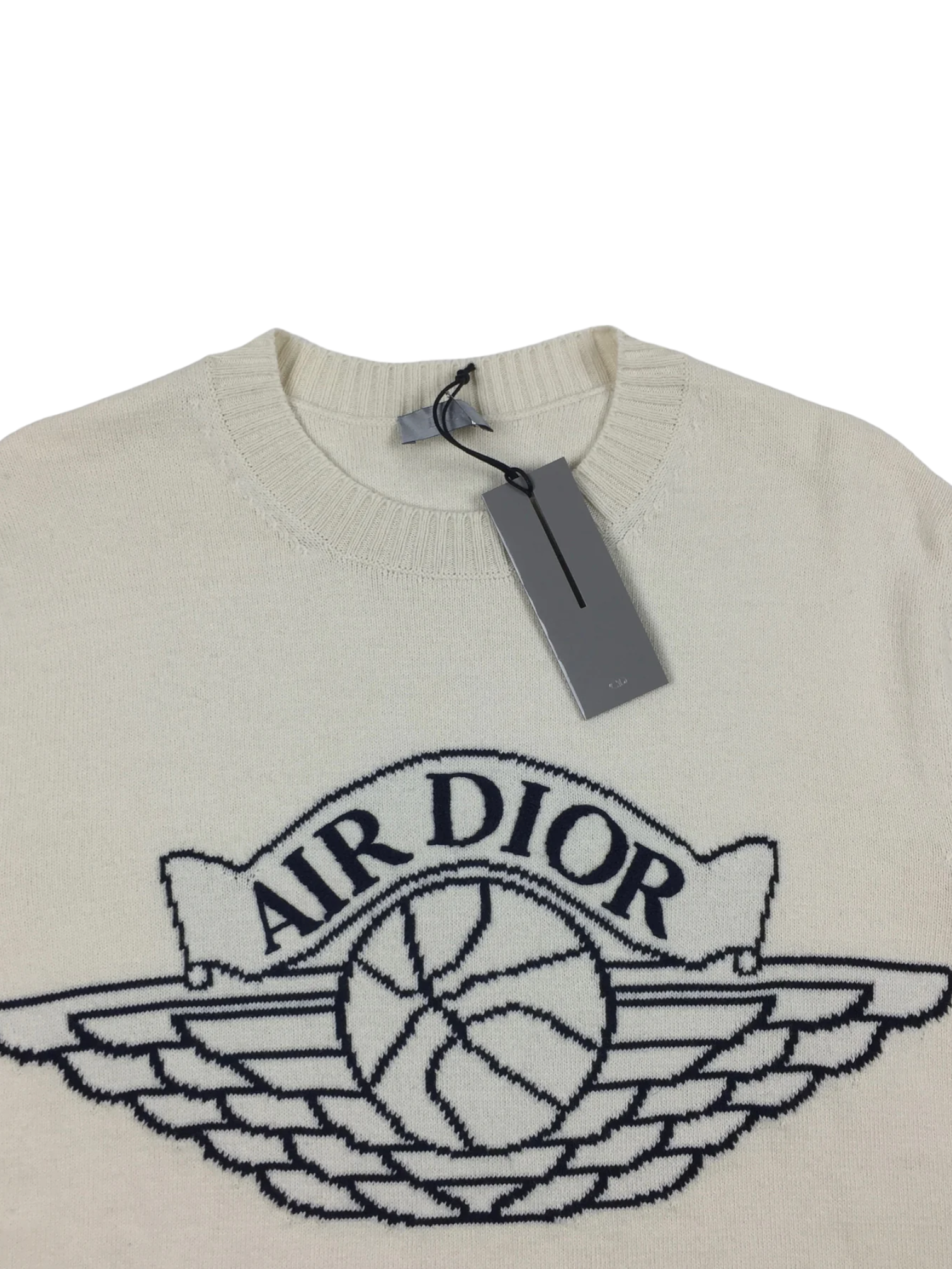 Dior x Air Jordan Cream Knit Cashmere Crewneck