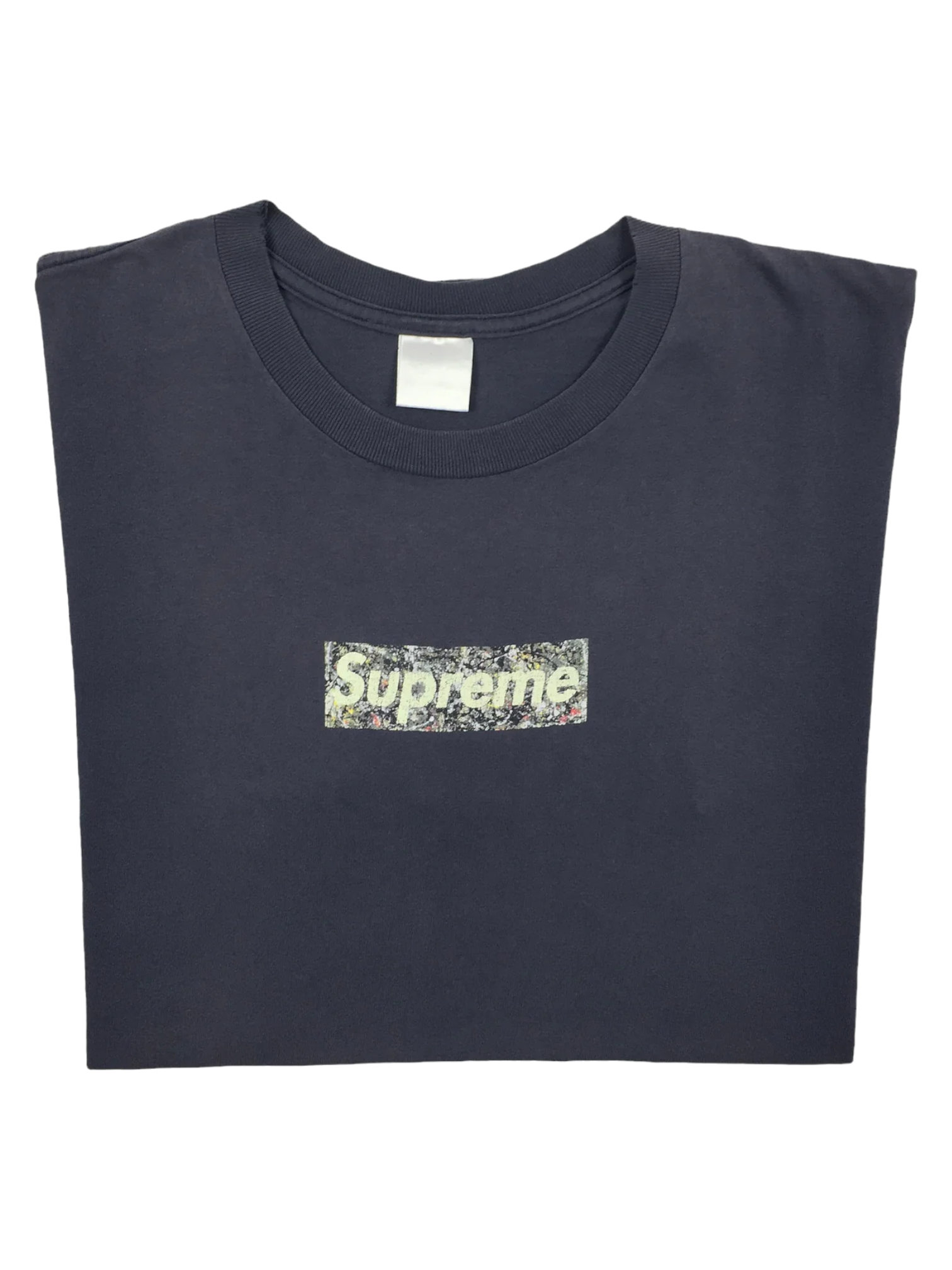 1999 Supreme Jackson Pollock Blue Box Logo Tee