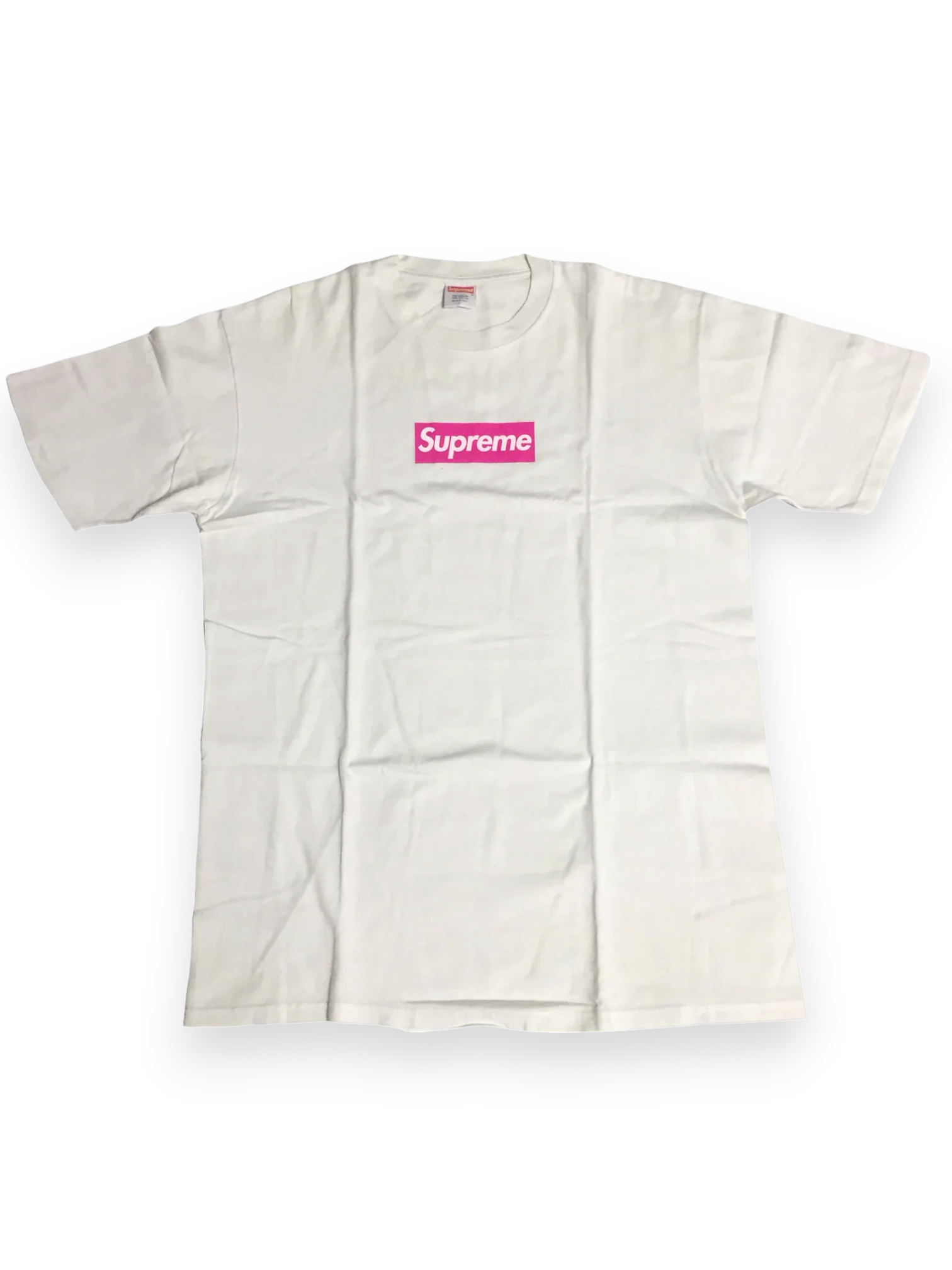 2005 Supreme Pink White Box Logo Tee