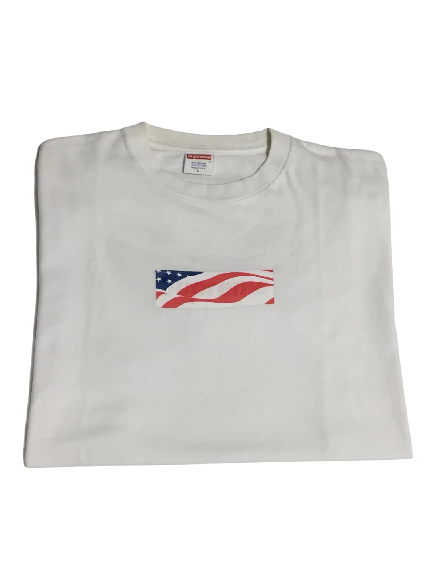 2002 Supreme 9/11 White Box Logo Tee