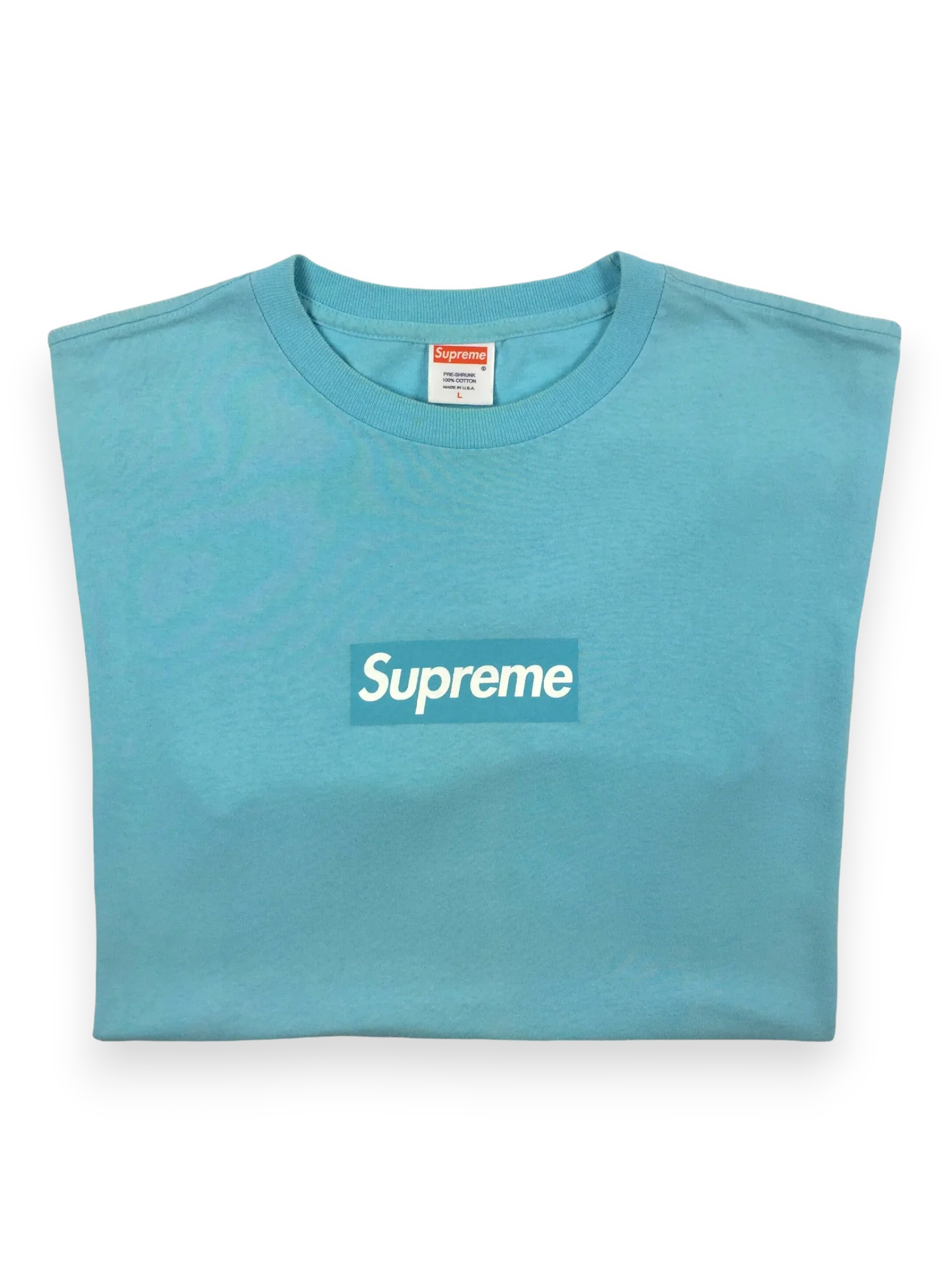 2007 Supreme Teal Blue Box Logo Tee