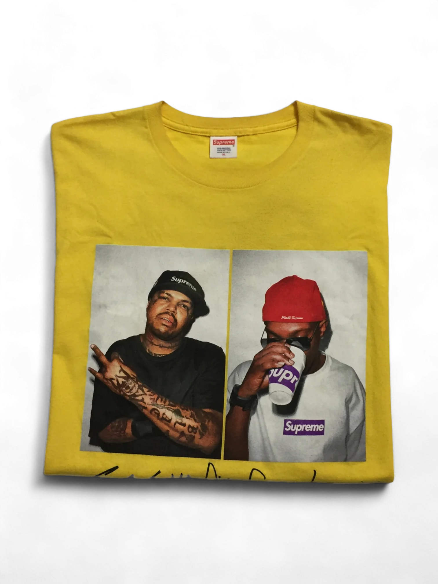 2012 Supreme Three 6 Mafia Yellow Photo Tee