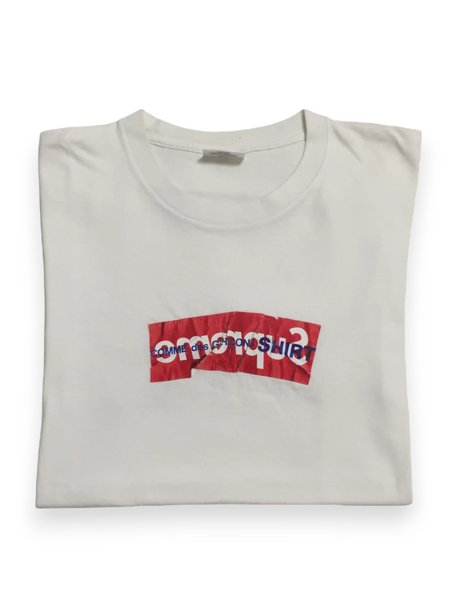 2017 Supreme x CDG White Box Logo Tee