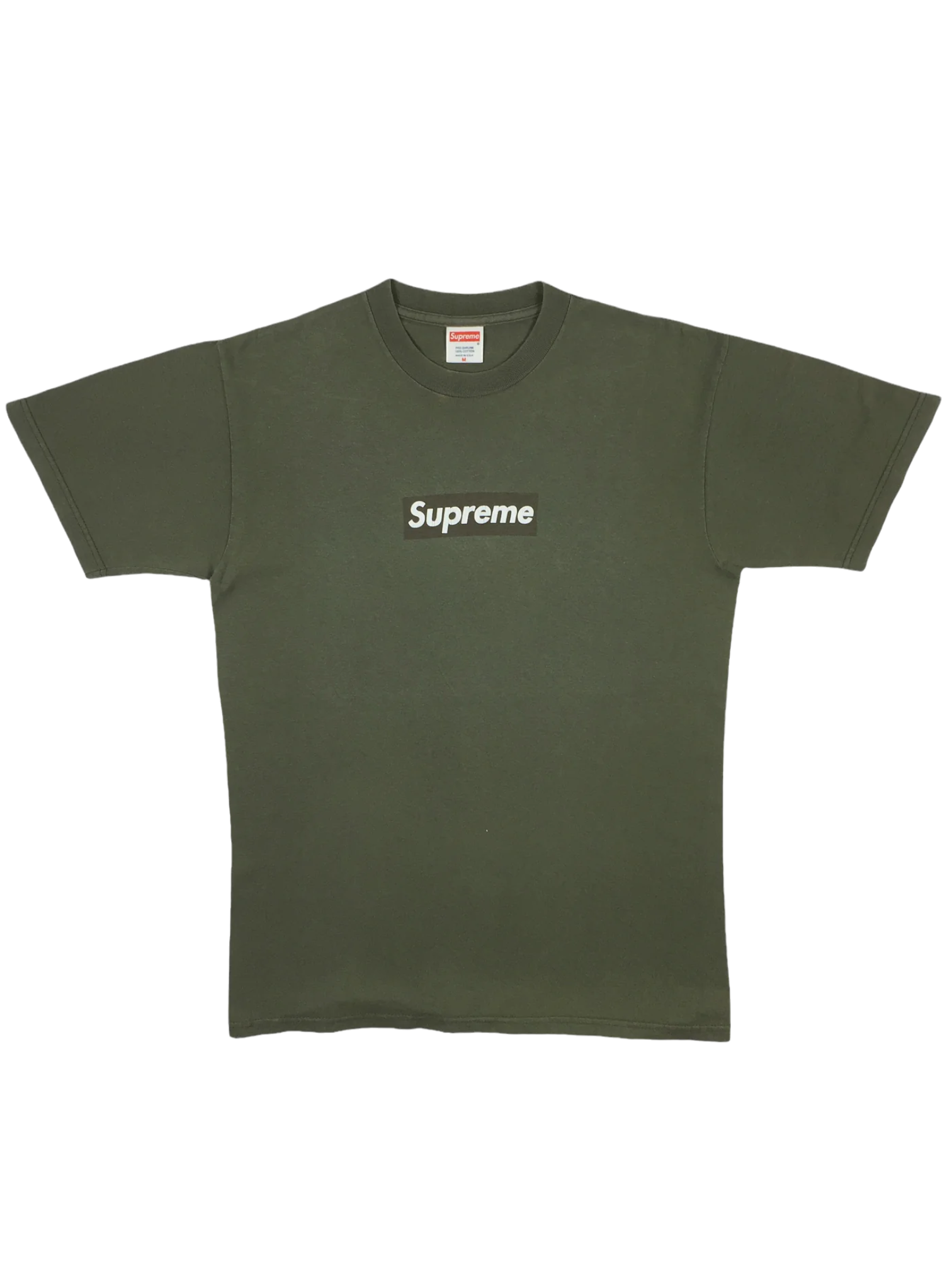 2001 Supreme Olive Tonal Box Logo Tee