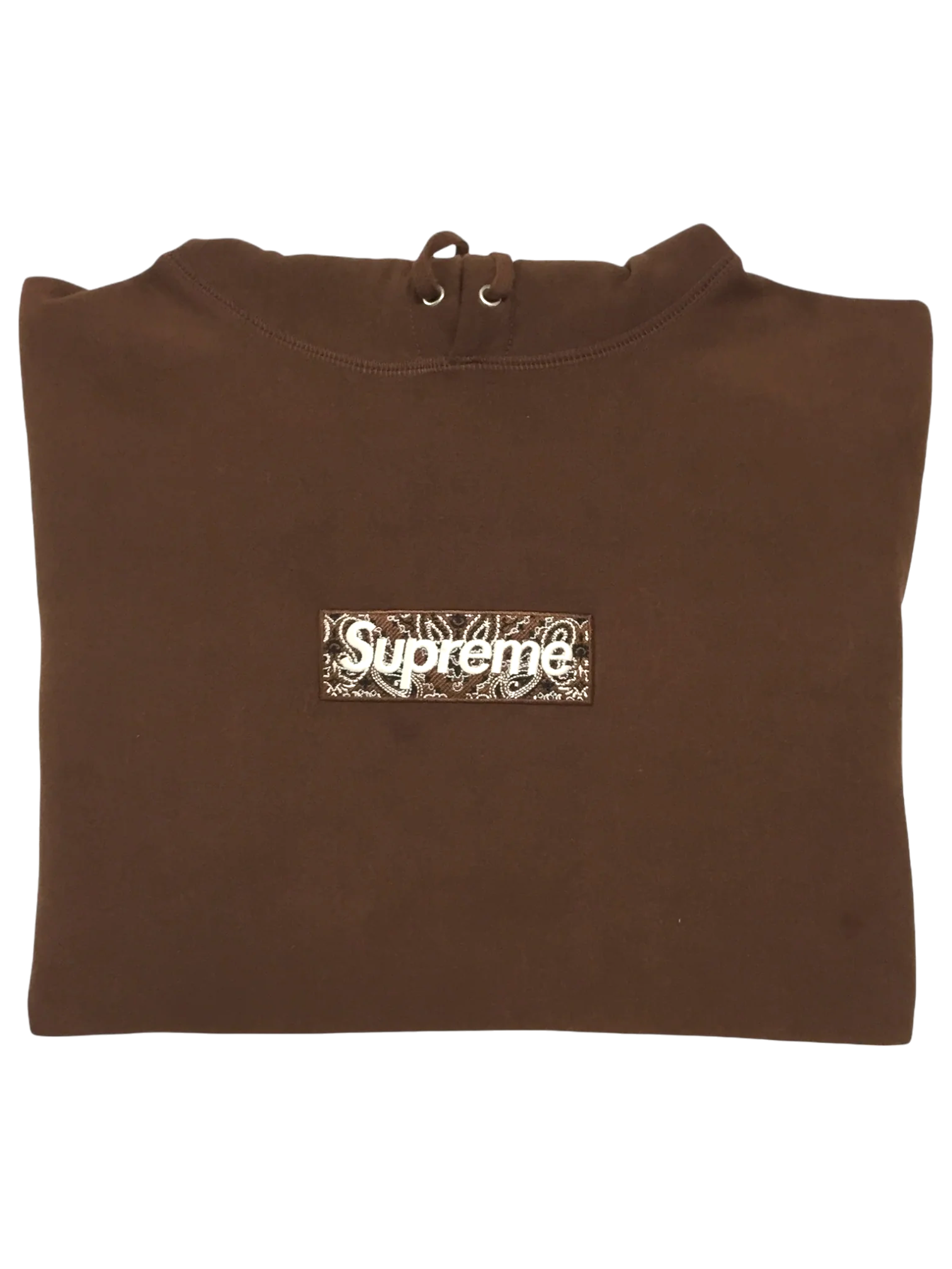 2019 Supreme Brown Bandana Paisley Box Logo Hoodie