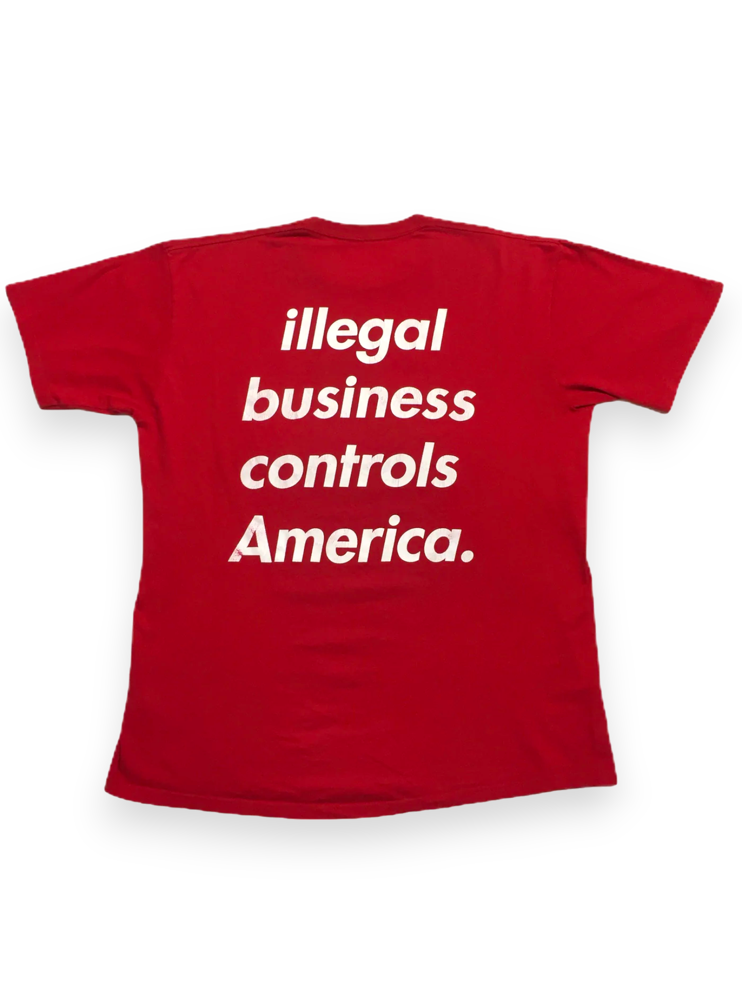 2005 Supreme Illegal Business Controls America Red Tee