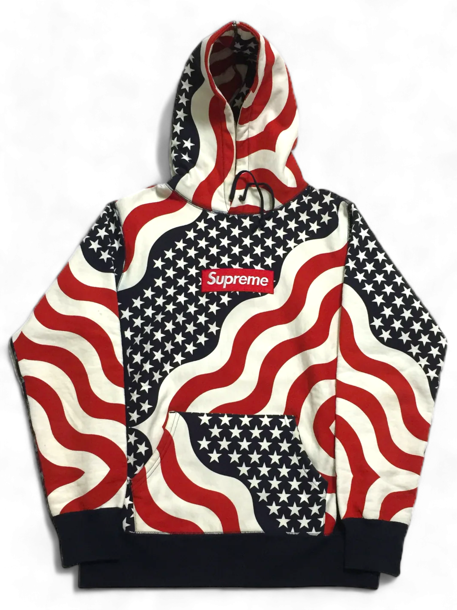 2014 Supreme USA Flag Box Logo Hoodie