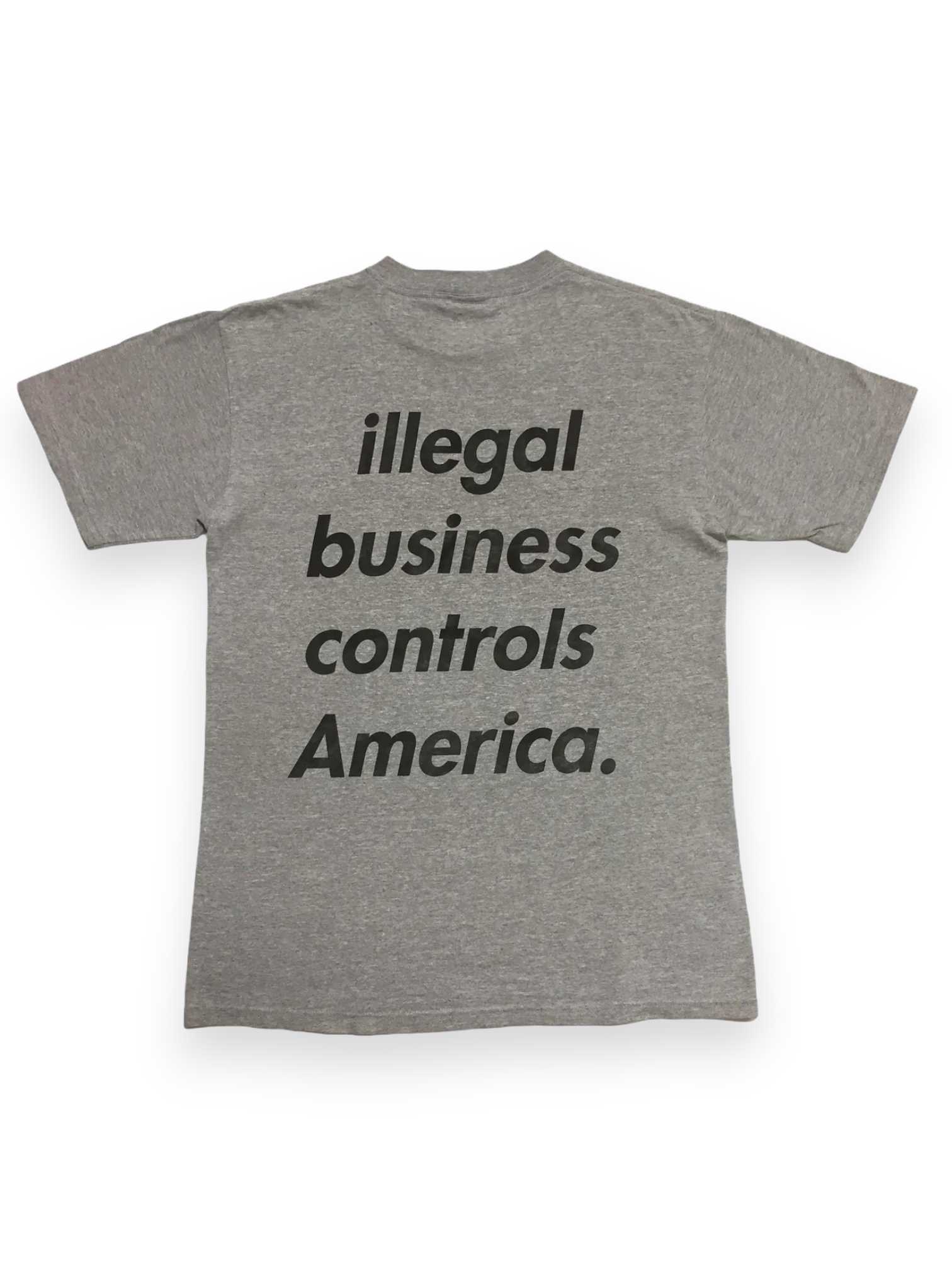 2005 Supreme Illegal Business Controls America Grey Tee