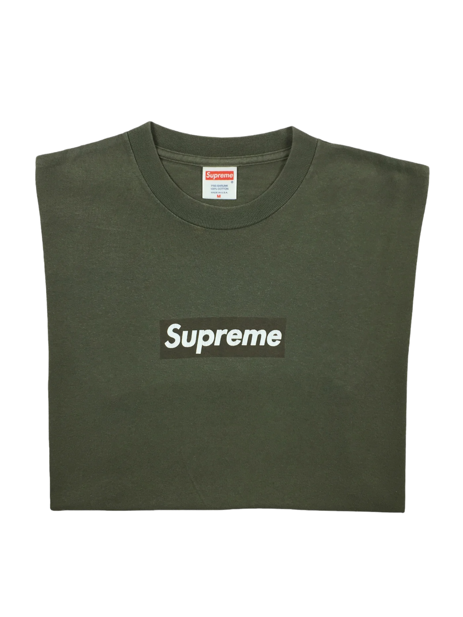 2001 Supreme Olive Tonal Box Logo Tee