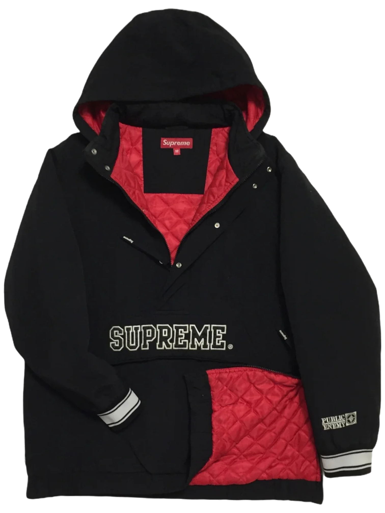 2006 Supreme x Public Enemy Black Starter Pullover Jacket