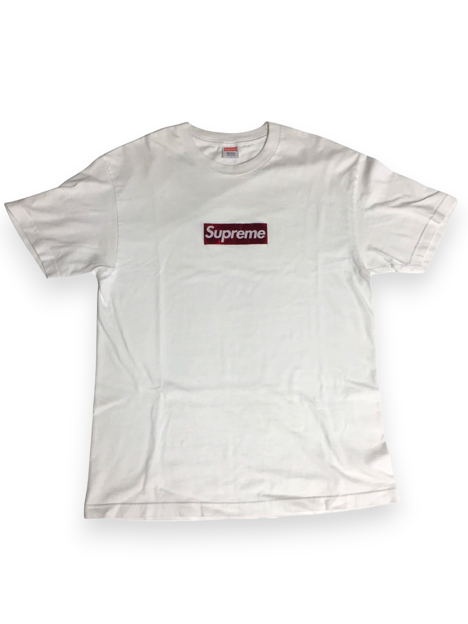 2006 Supreme Holographic Red White Box Logo Tee
