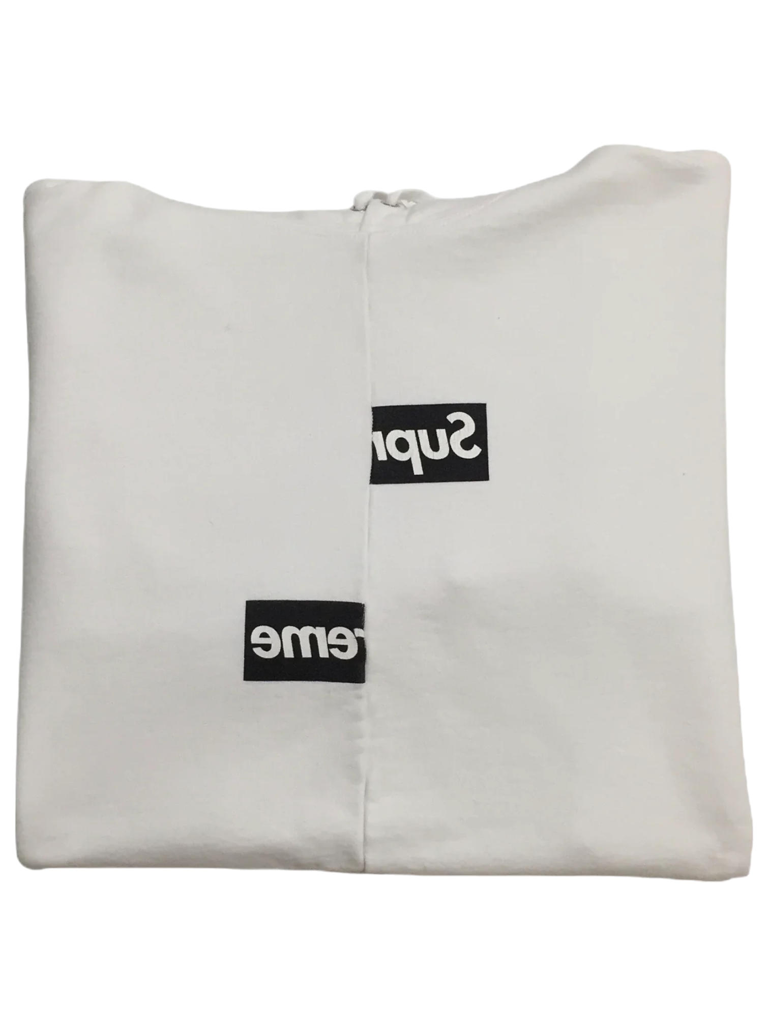 2018 Supreme x CDG White Split Box Logo Hoodie