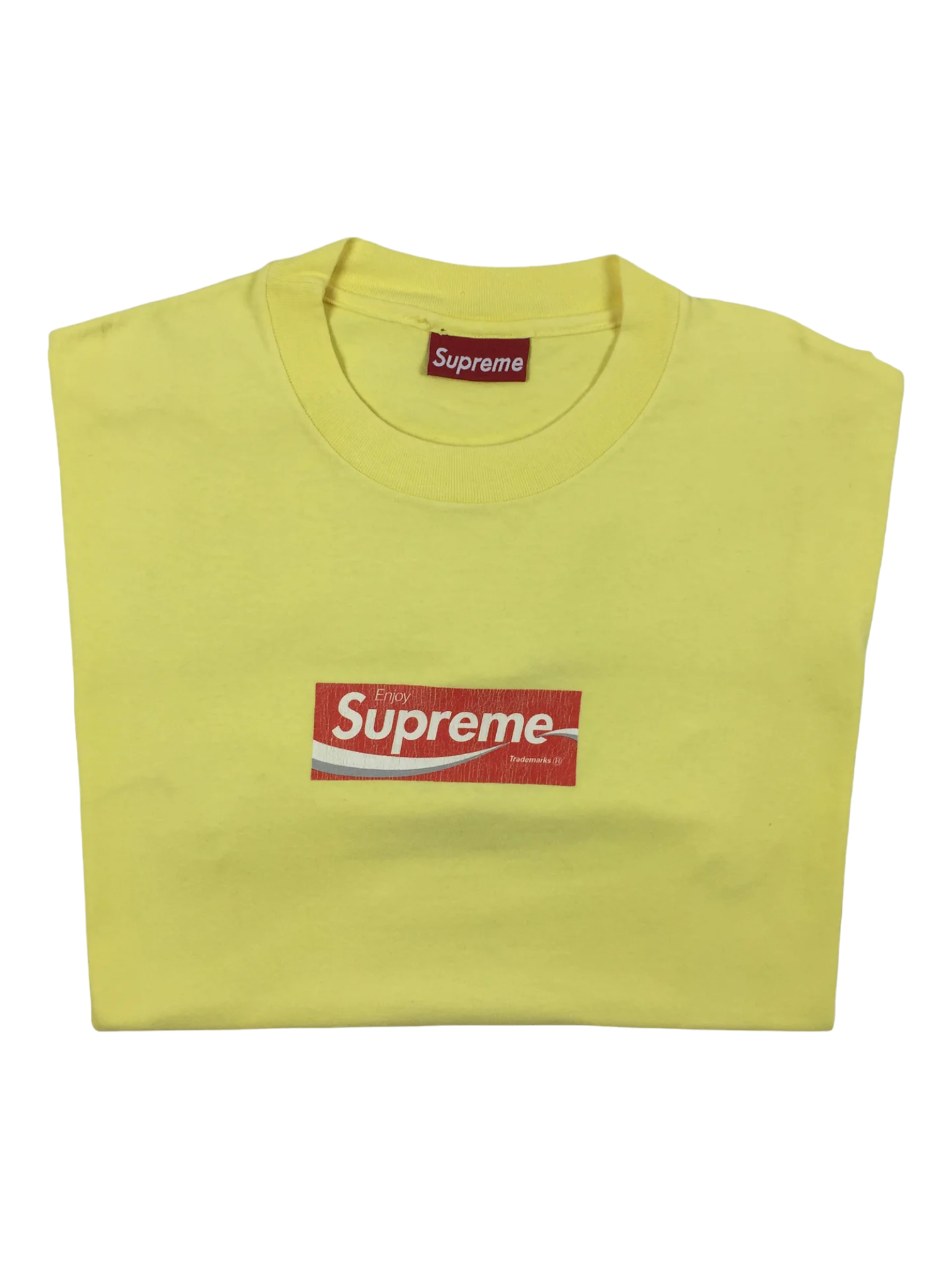 1997 Supreme Yellow Coca Cola Box Logo Tee