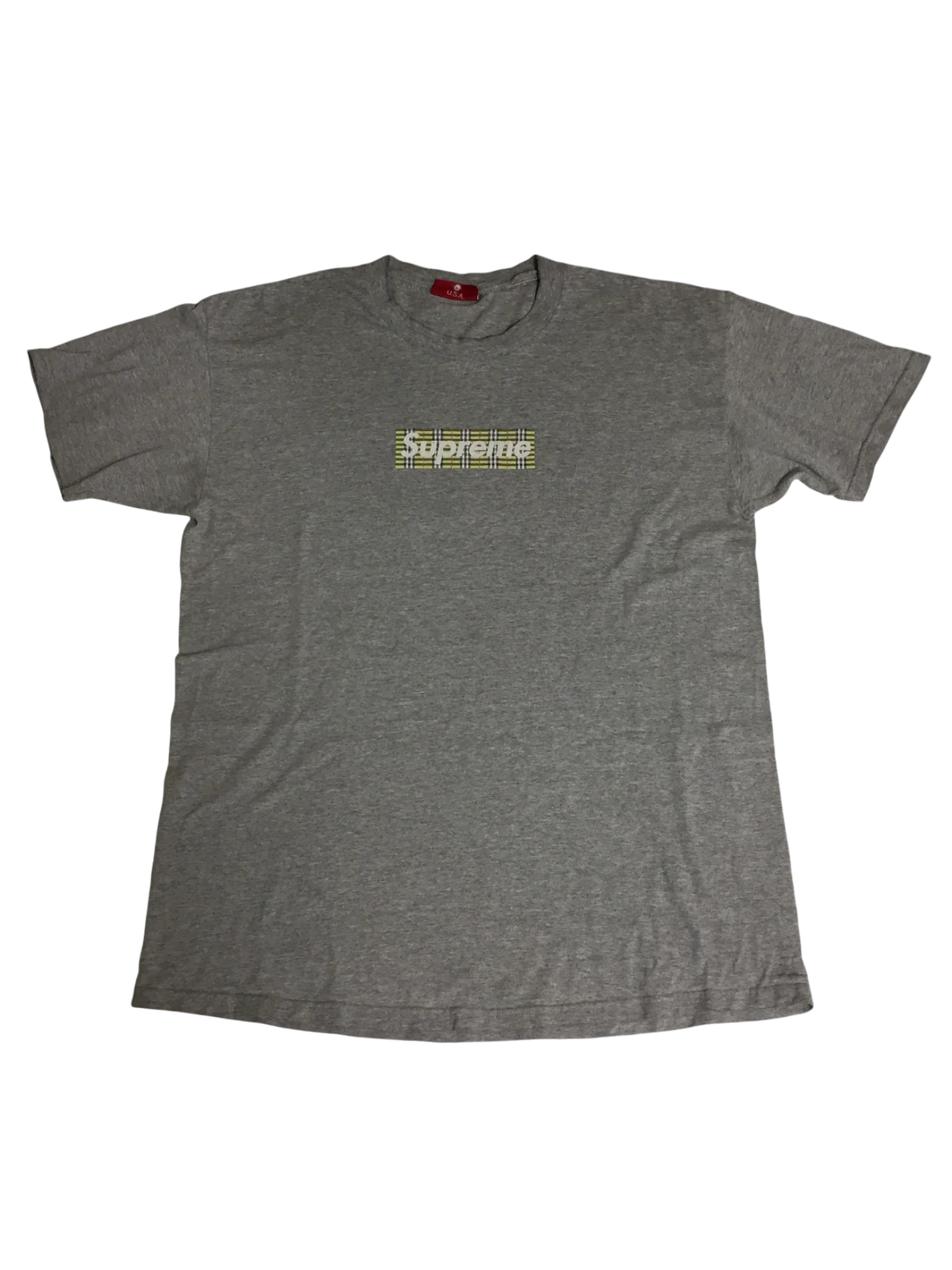 1997 Supreme Burberry Grey Box Logo Tee