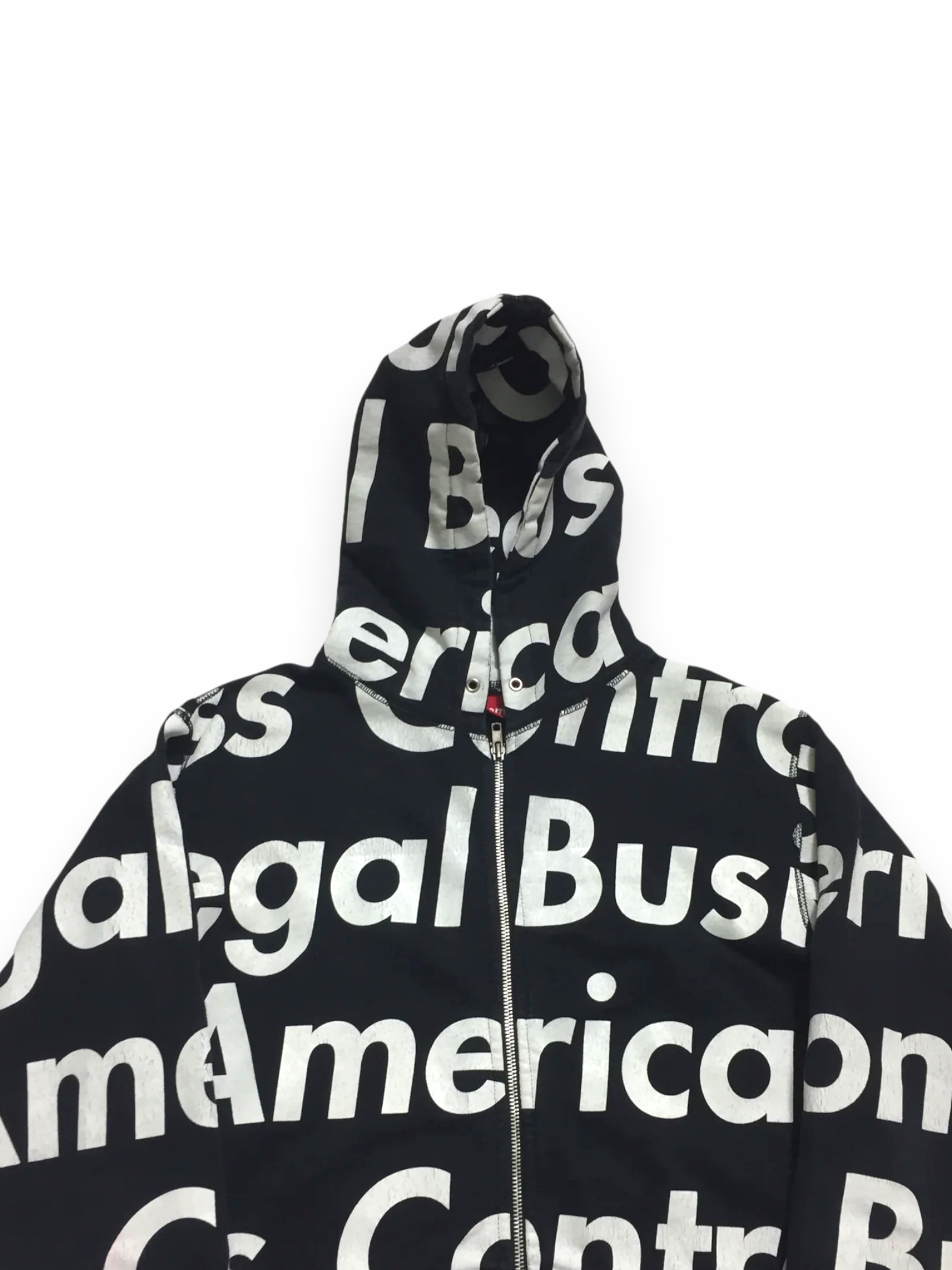 2007 Supreme Illegal Business Controls America Black Zip Up Hoodie