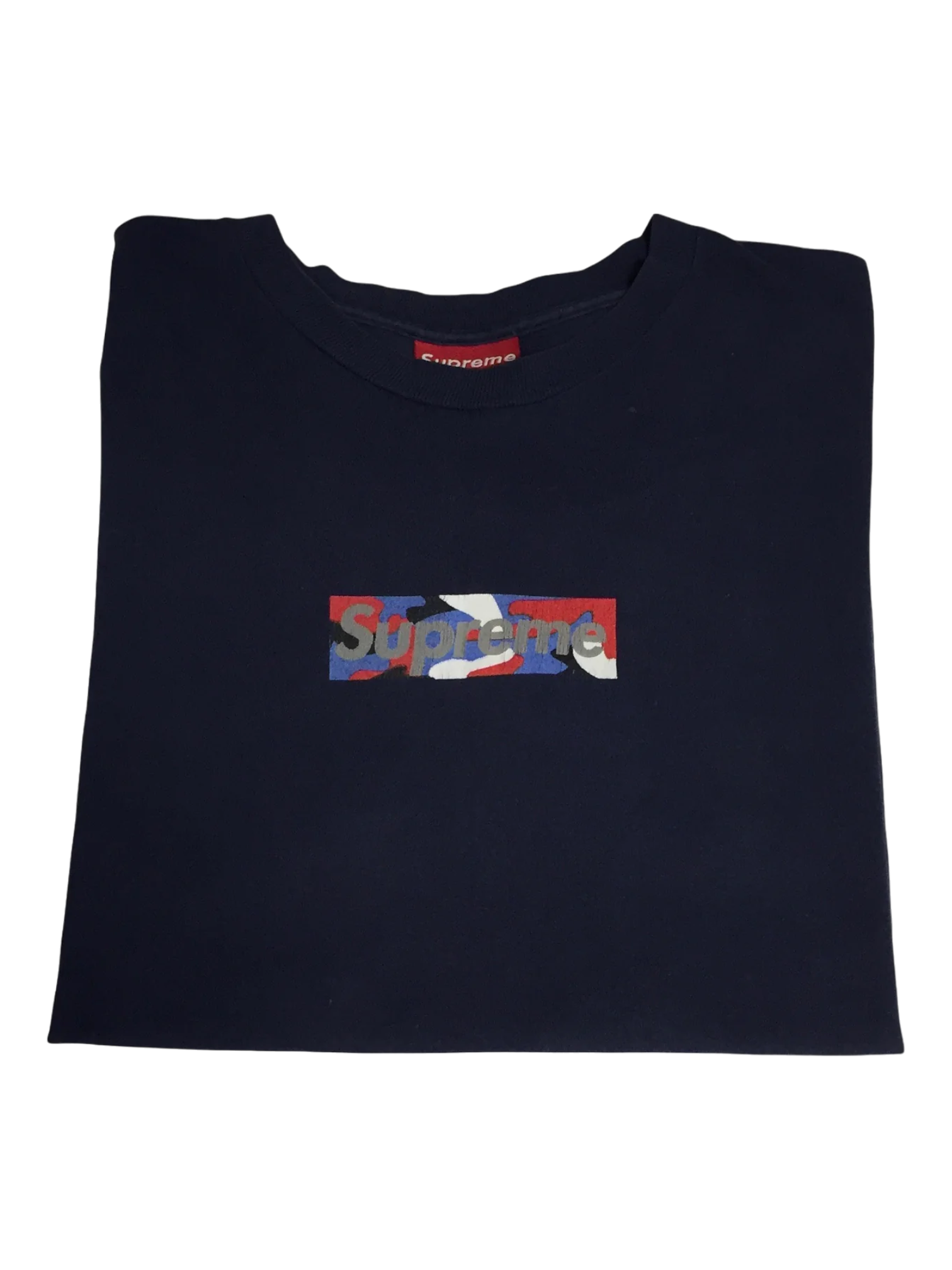 1997 Supreme Marble Navy Box Logo Tee