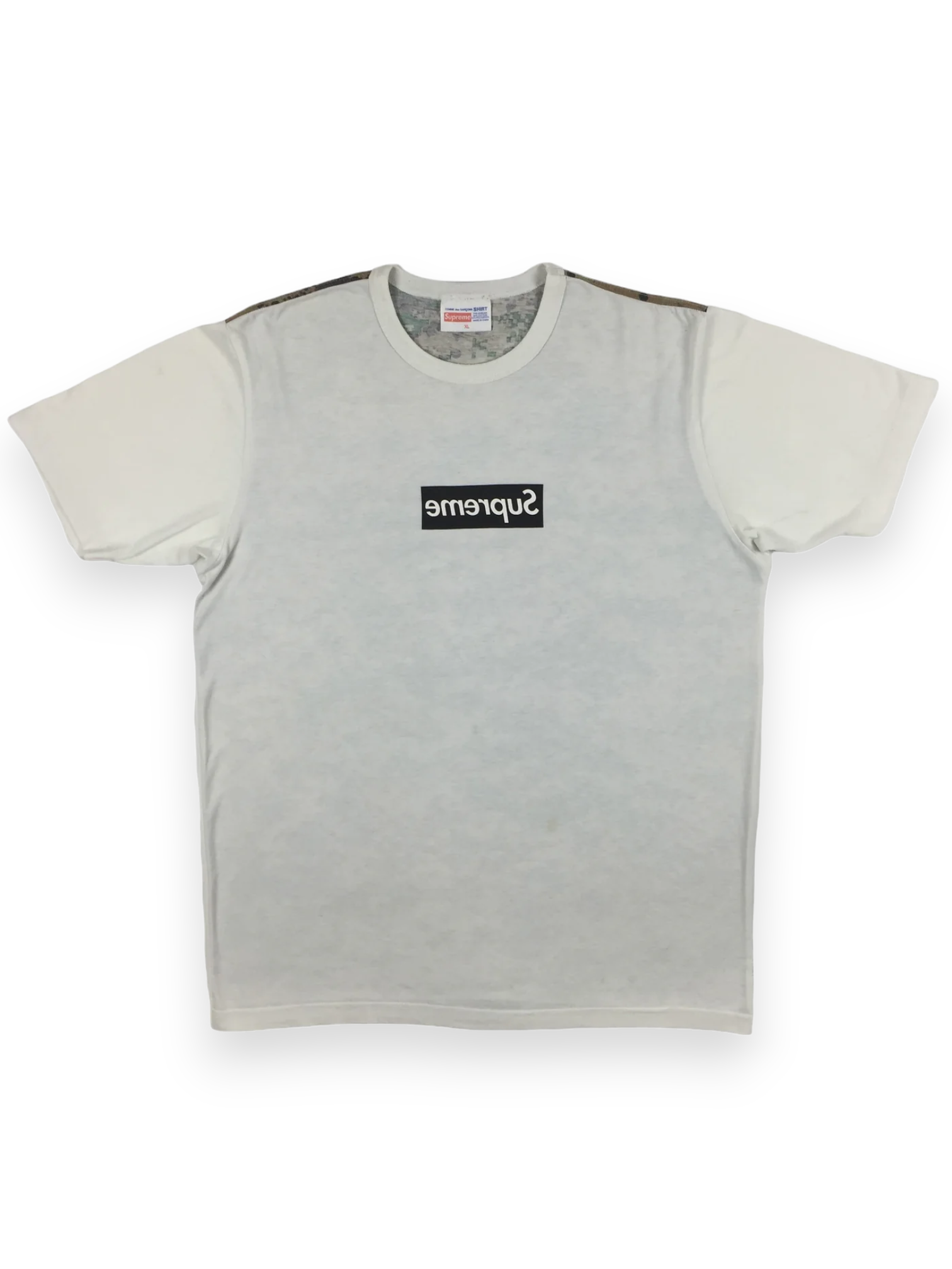 2013 Supreme x CDG Digi Camo Black Box Logo Tee