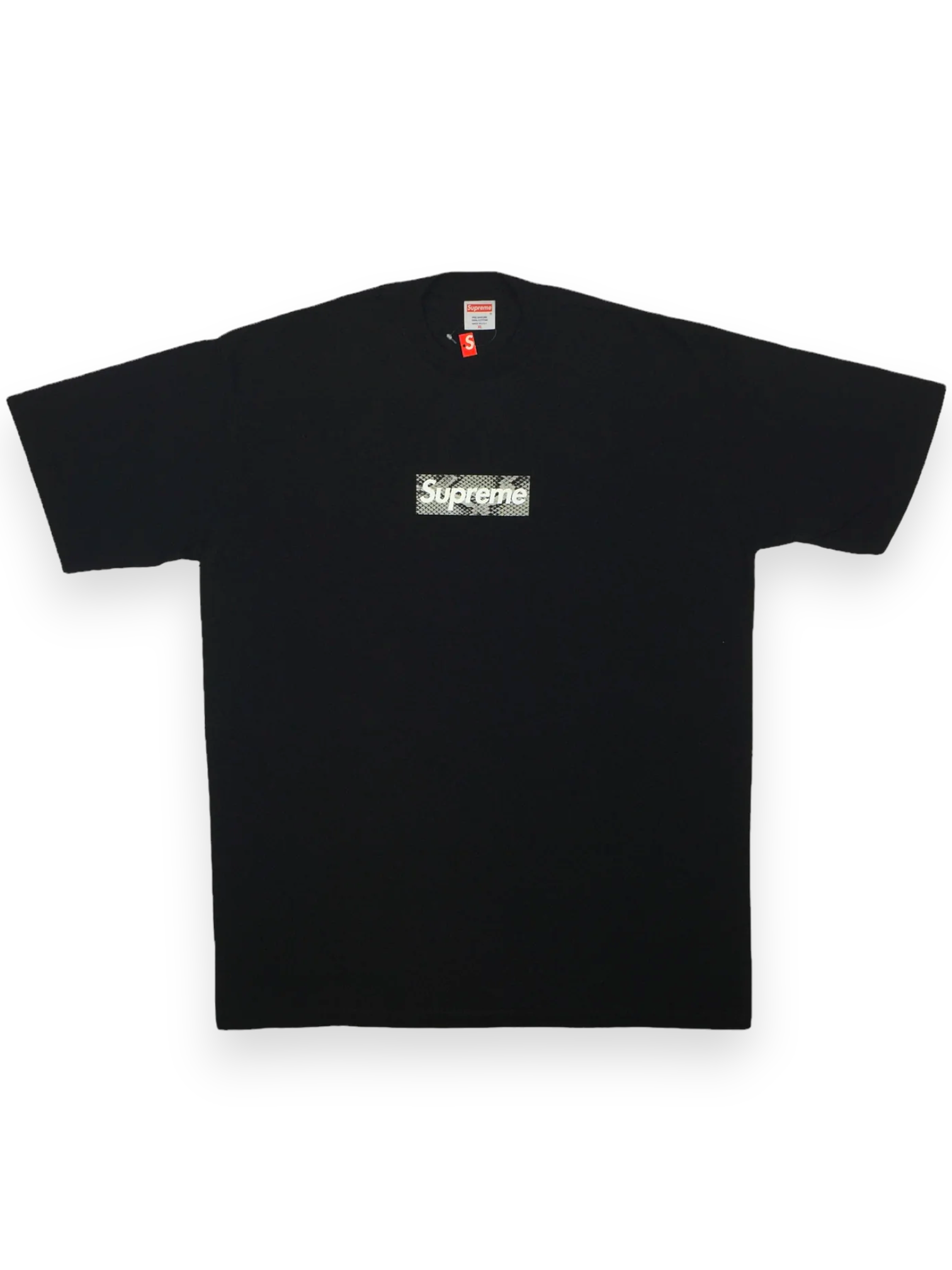 2006 Supreme Harajuku Black Snakeskin Box Logo Tee