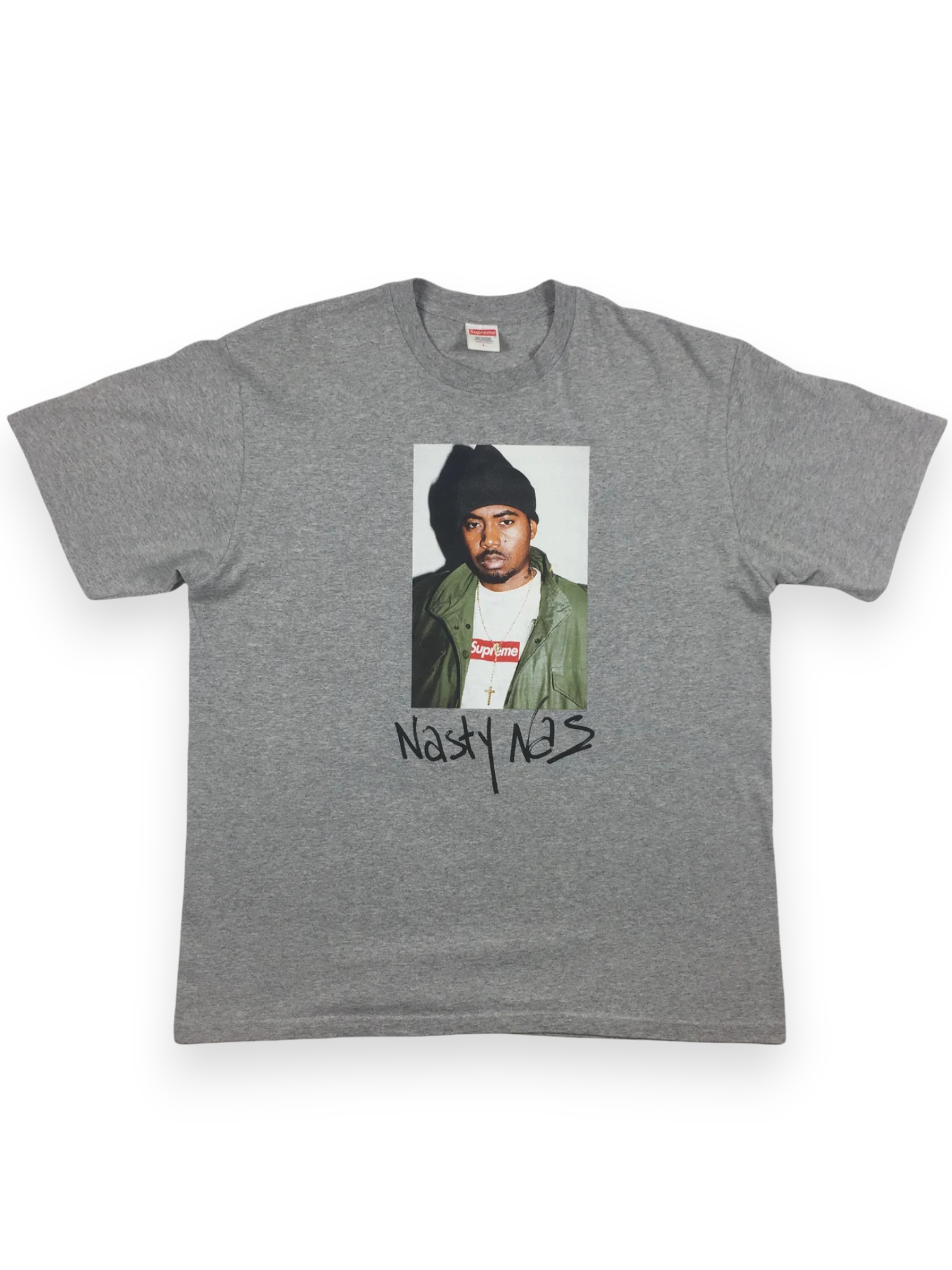 2017 Supreme Nas Grey Photo Tee