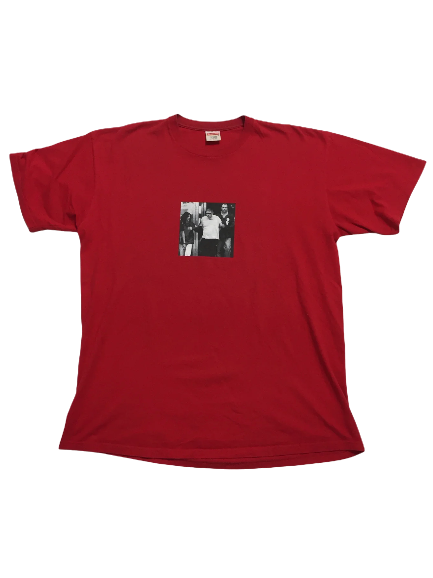 2005 Supreme Illegal Business Controls America Red Tee