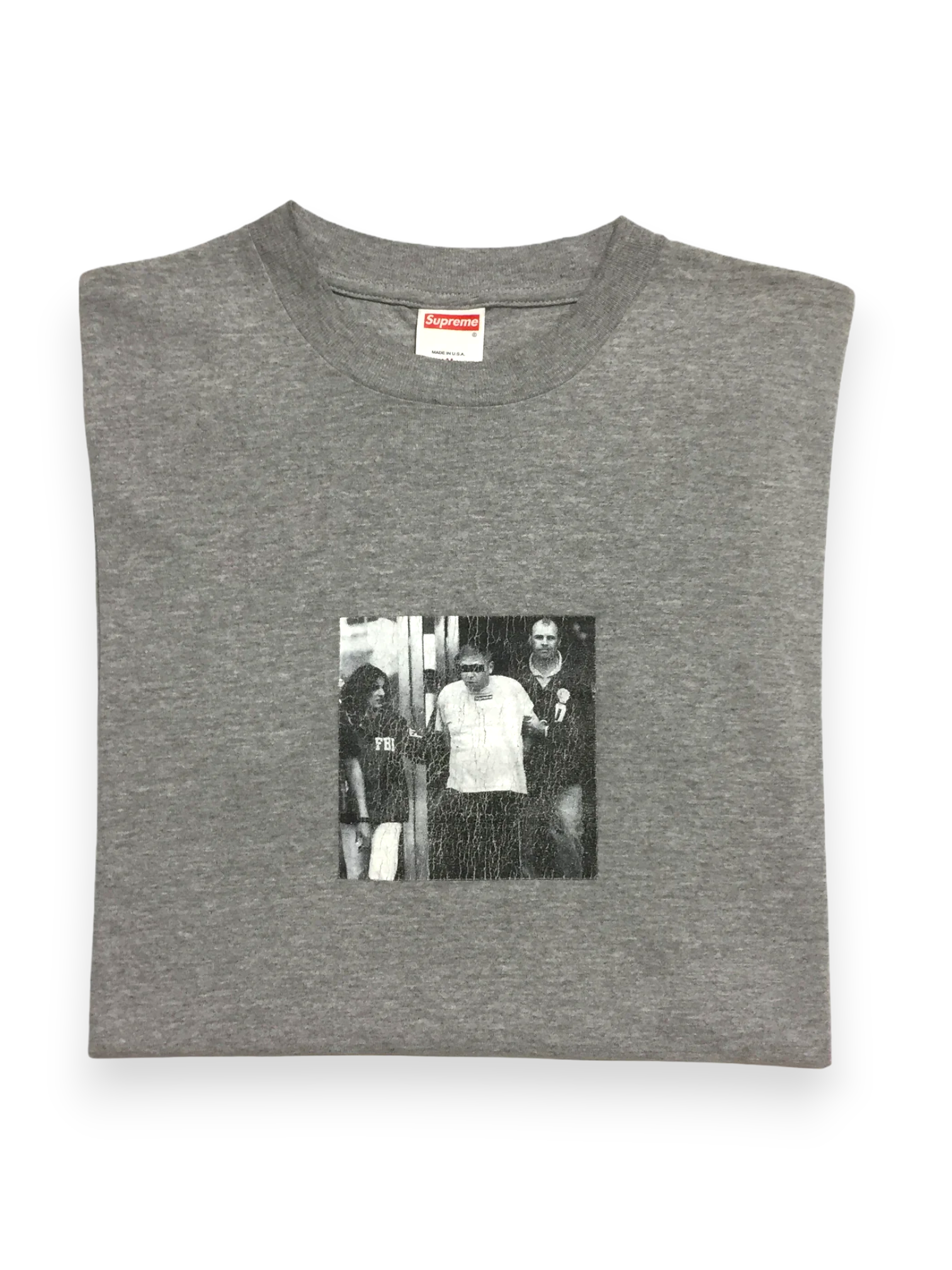 2005 Supreme Illegal Business Controls America Grey Tee
