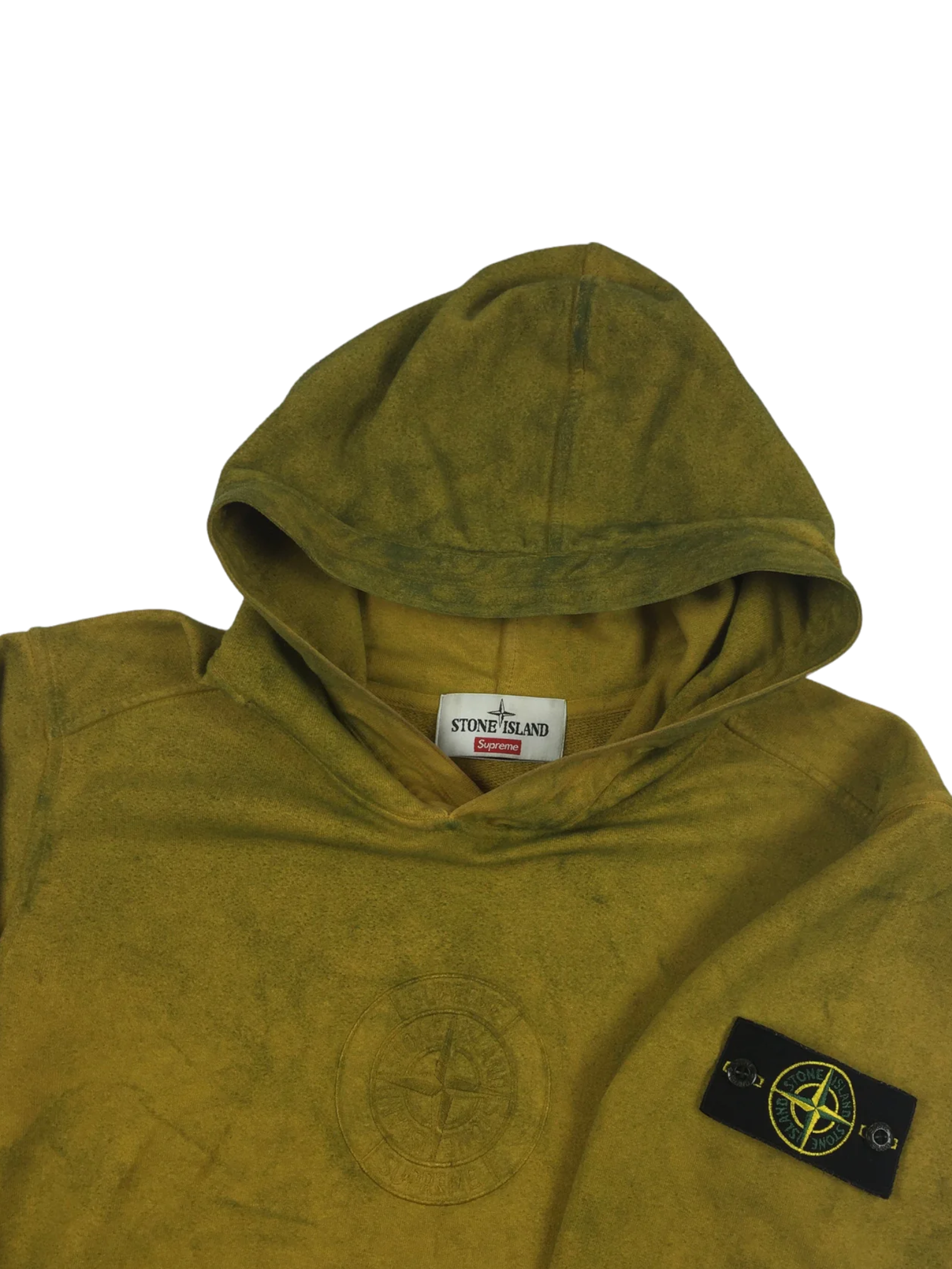 2019 Supreme x Stone Island Yellow Mustard Hoodie