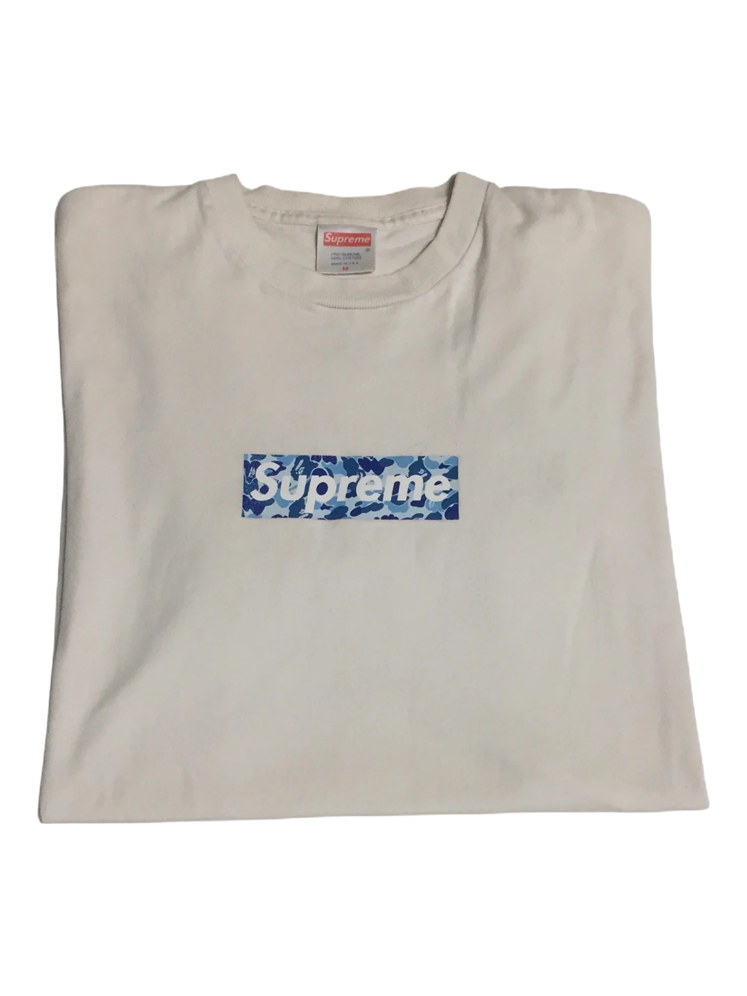 1998 Supreme BAPE Blue Camo Box Logo Tee