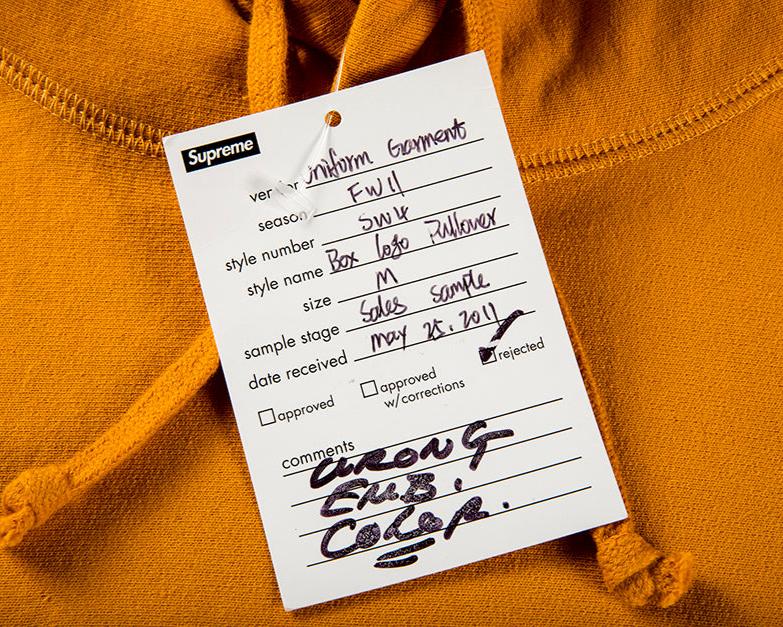 2011 Supreme Unreleased Mustard Sample Box Logo Hoodie