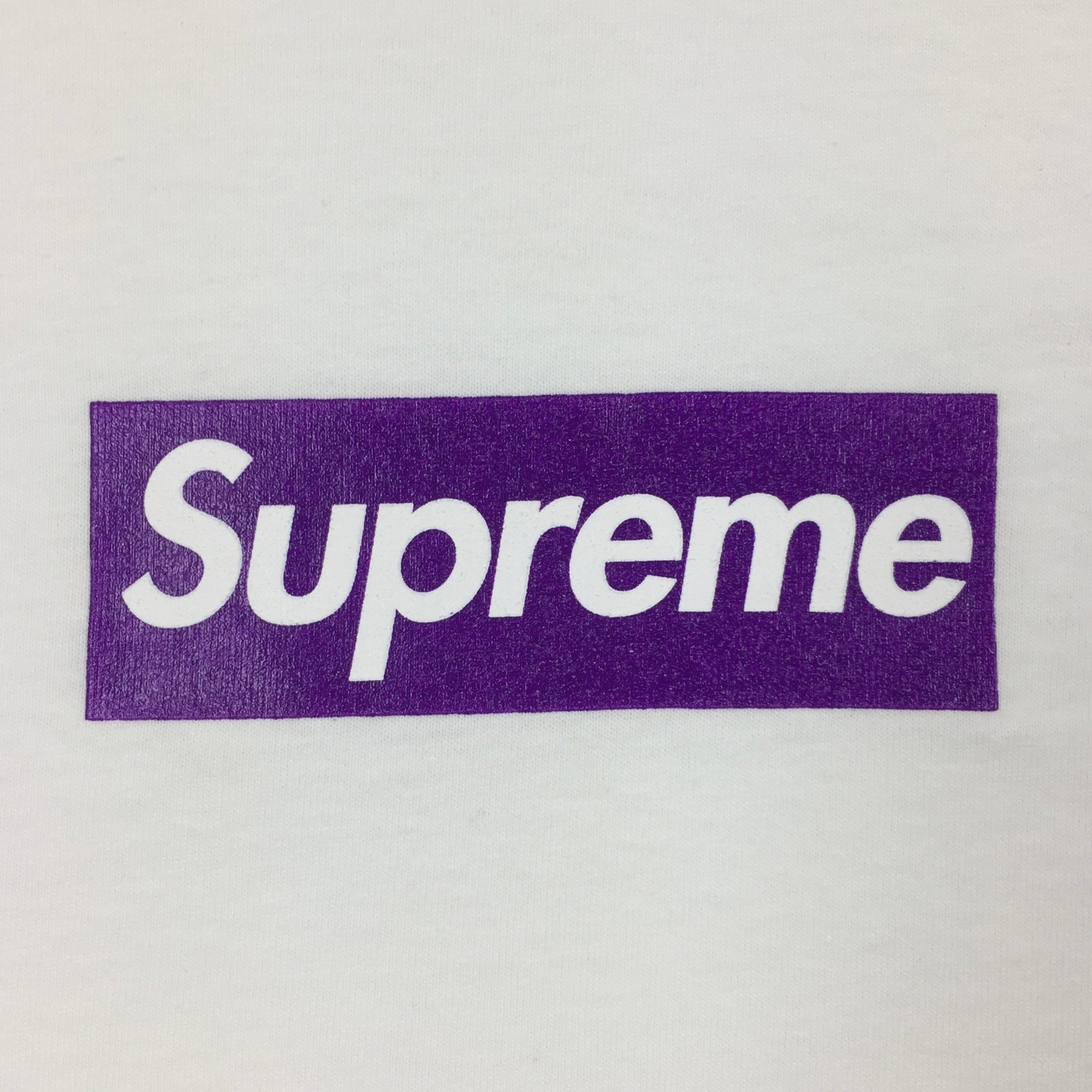 2012 Supreme Unreleased F&F Purple White Box Logo Tee