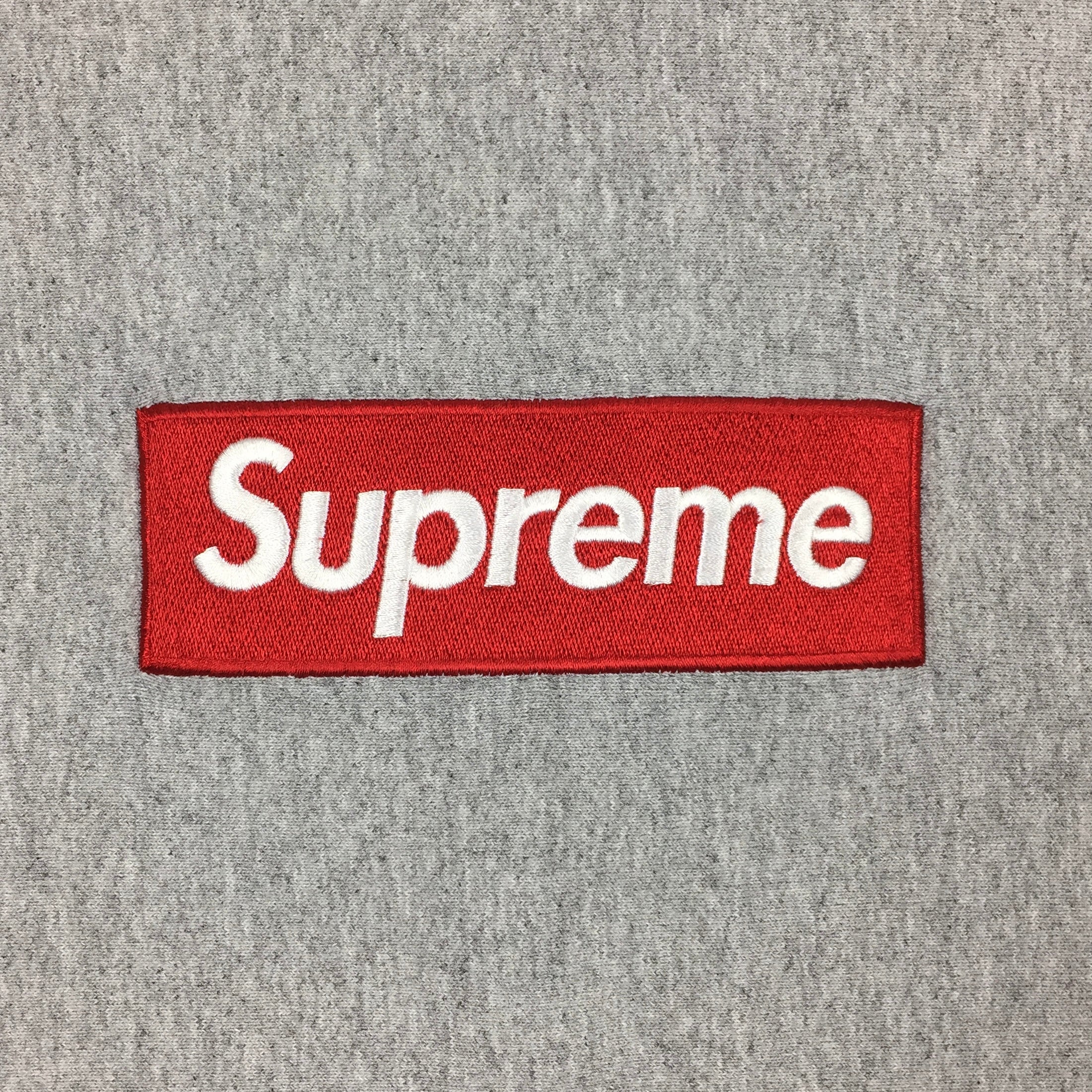 2015 Supreme Grey Box Logo Crewneck