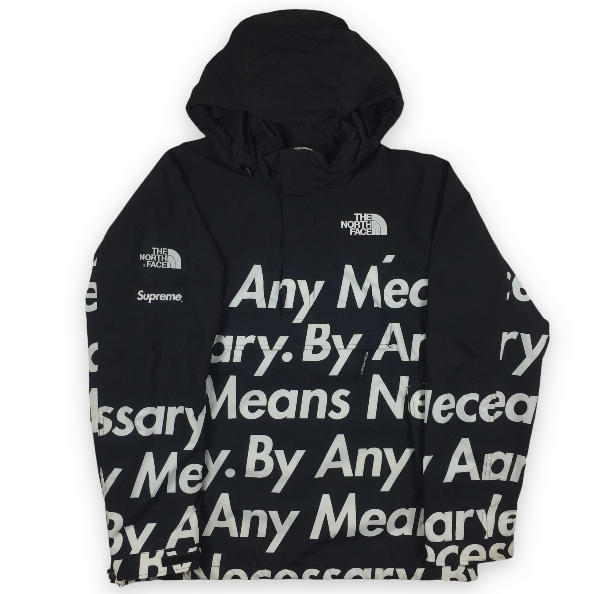 2015 Supreme x The North Face By Any Means Necessary Black Pullover