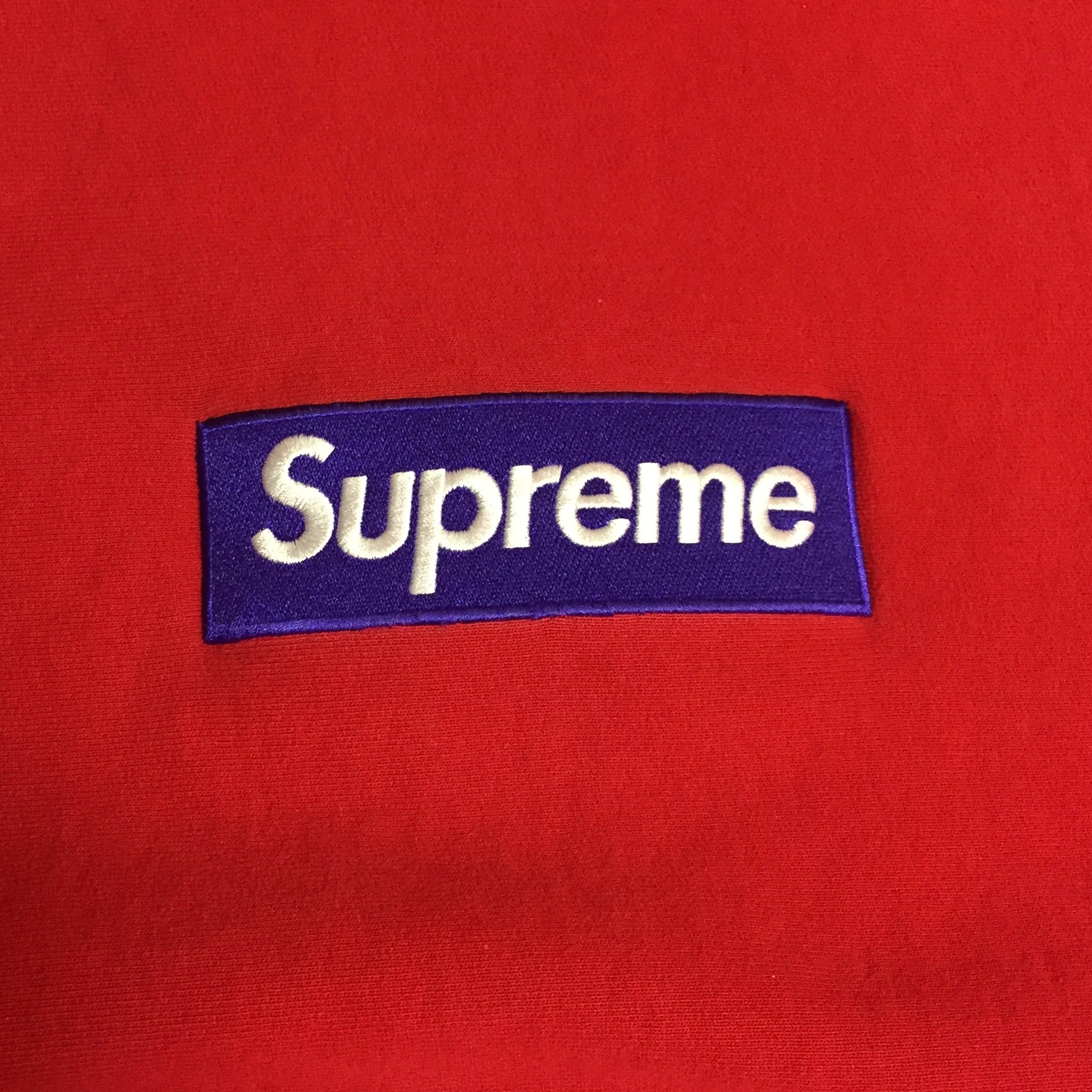 2017 Supreme Purple Red Box Logo Hoodie