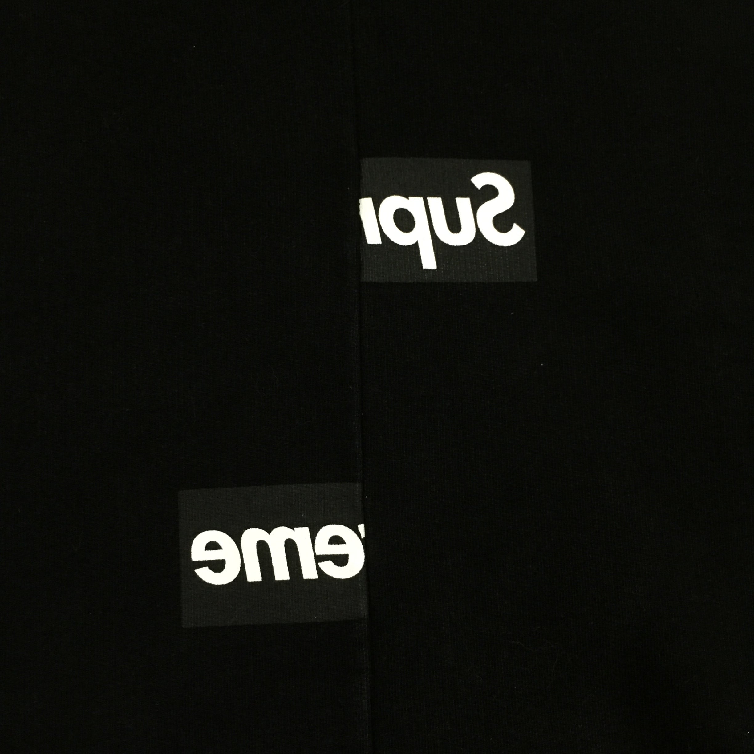 2018 Supreme x CDG Black Split Box Logo Hoodie