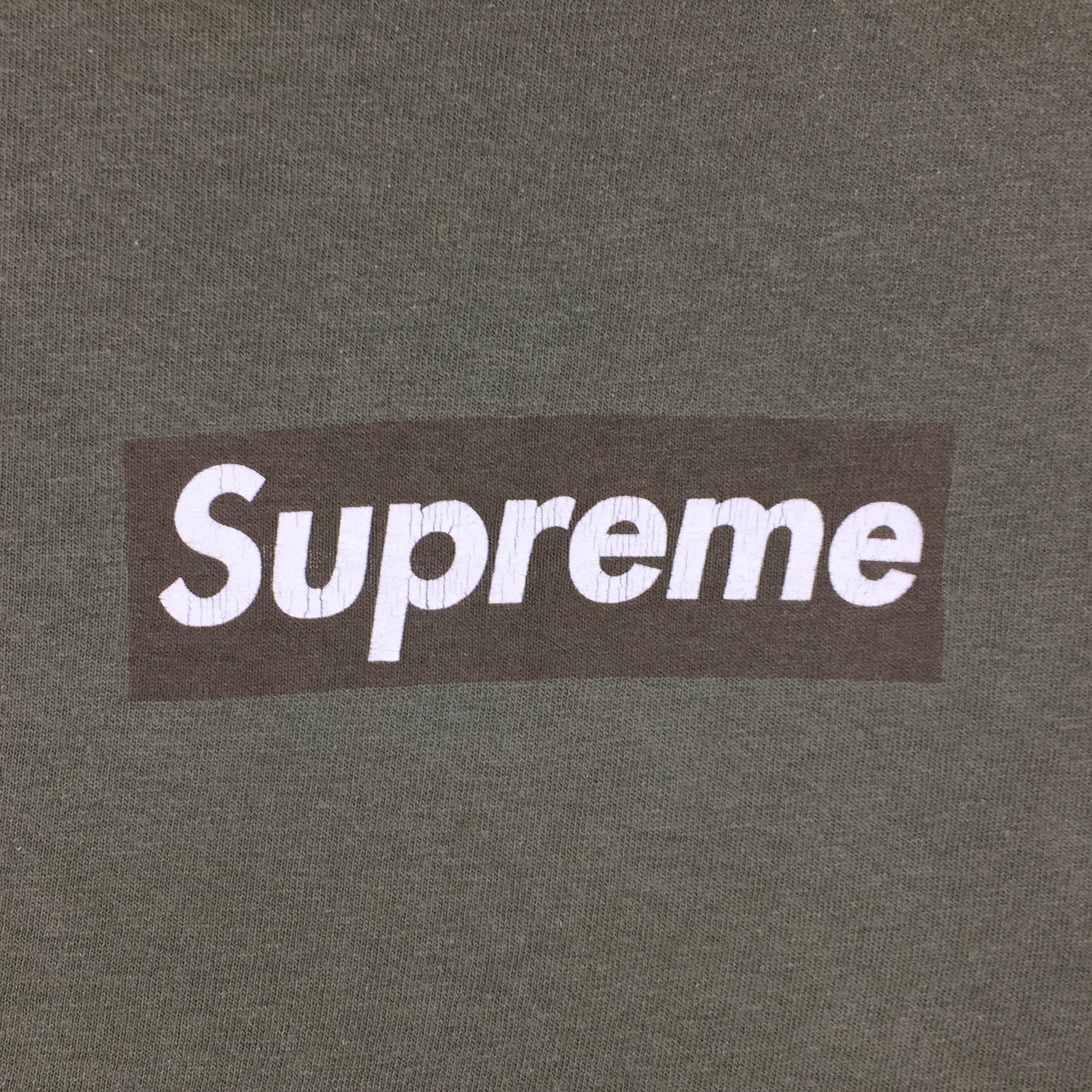 2001 Supreme Olive Tonal Box Logo Tee