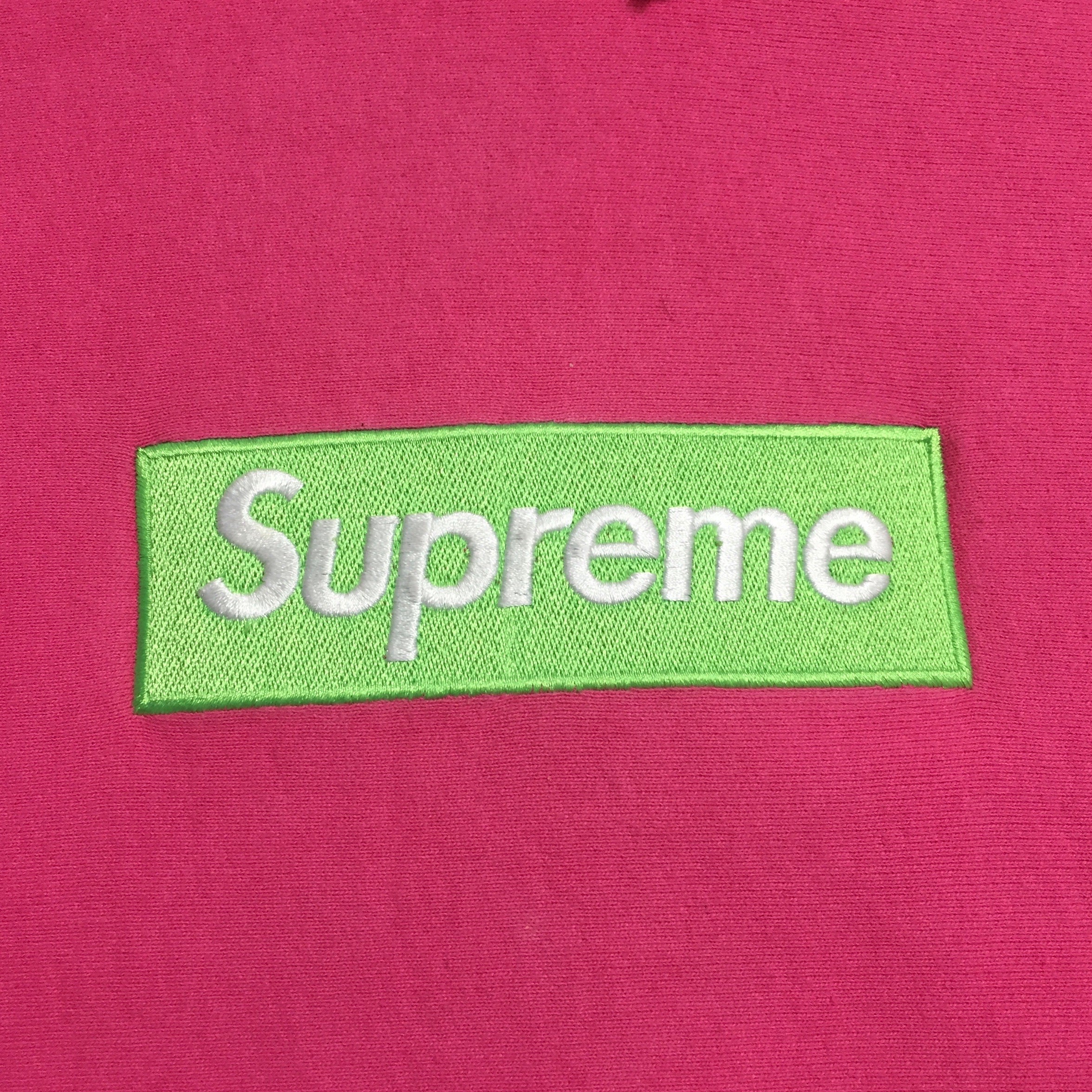 2017 Supreme Magenta Box Logo Hoodie