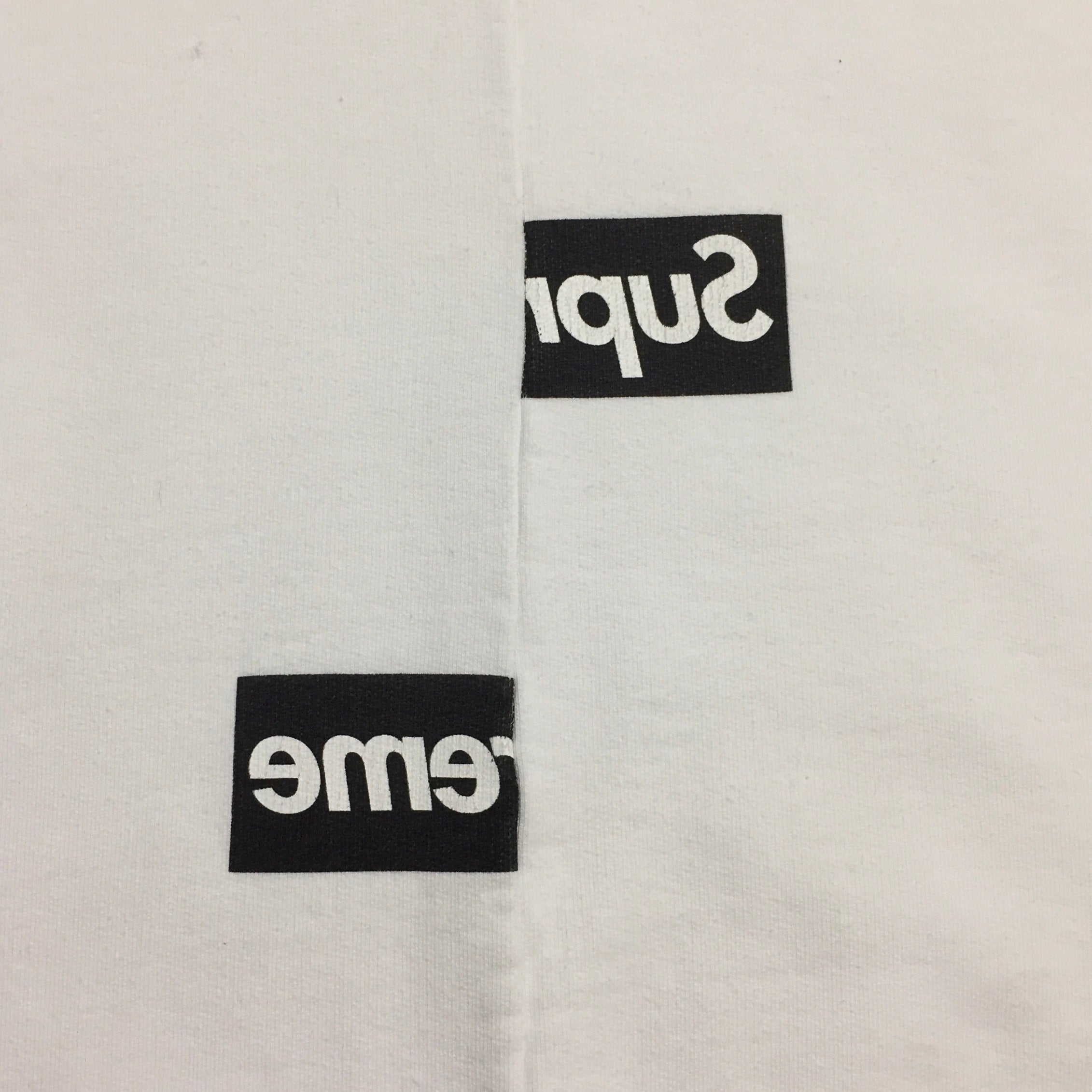 2018 Supreme x CDG White Split Box Logo Hoodie