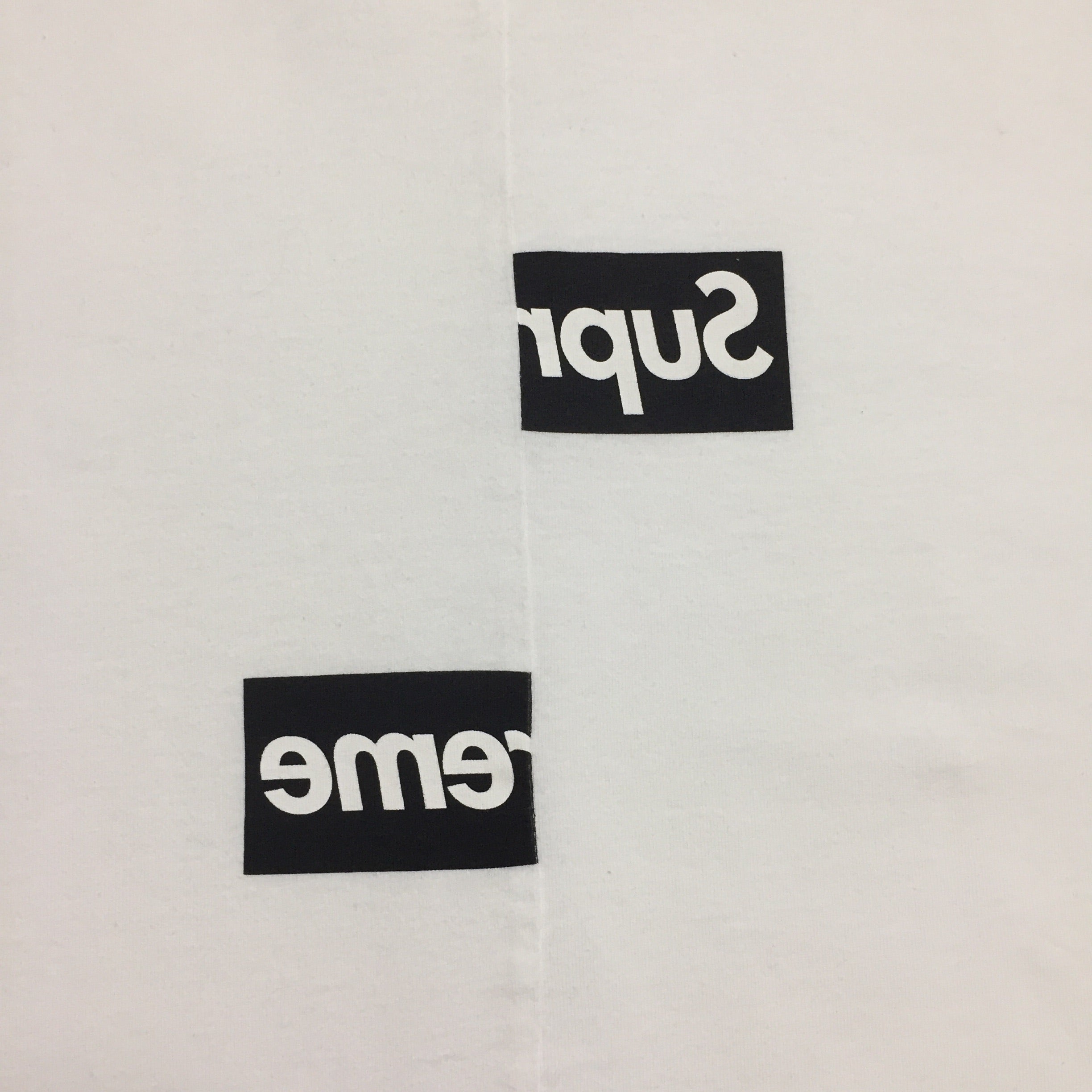 2018 Supreme x CDG White Split Box Logo Tee