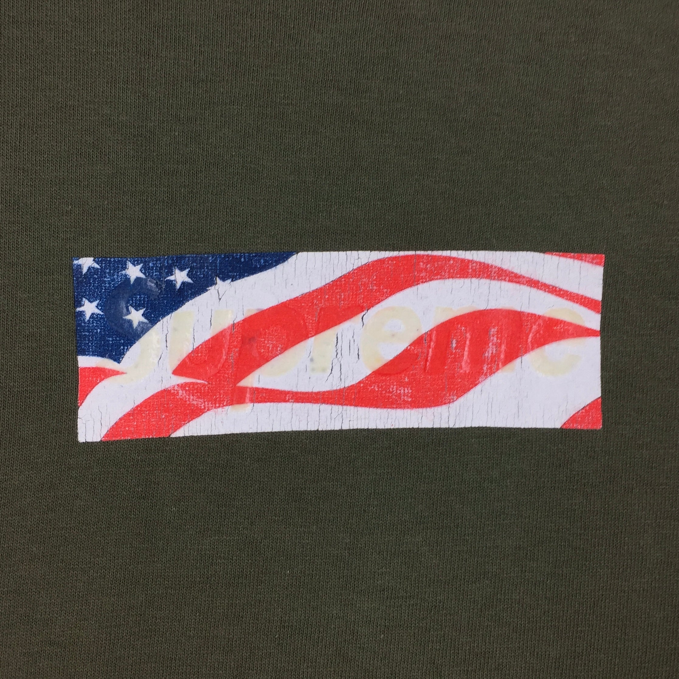 2002 Supreme 9/11 Olive Box Logo Tee