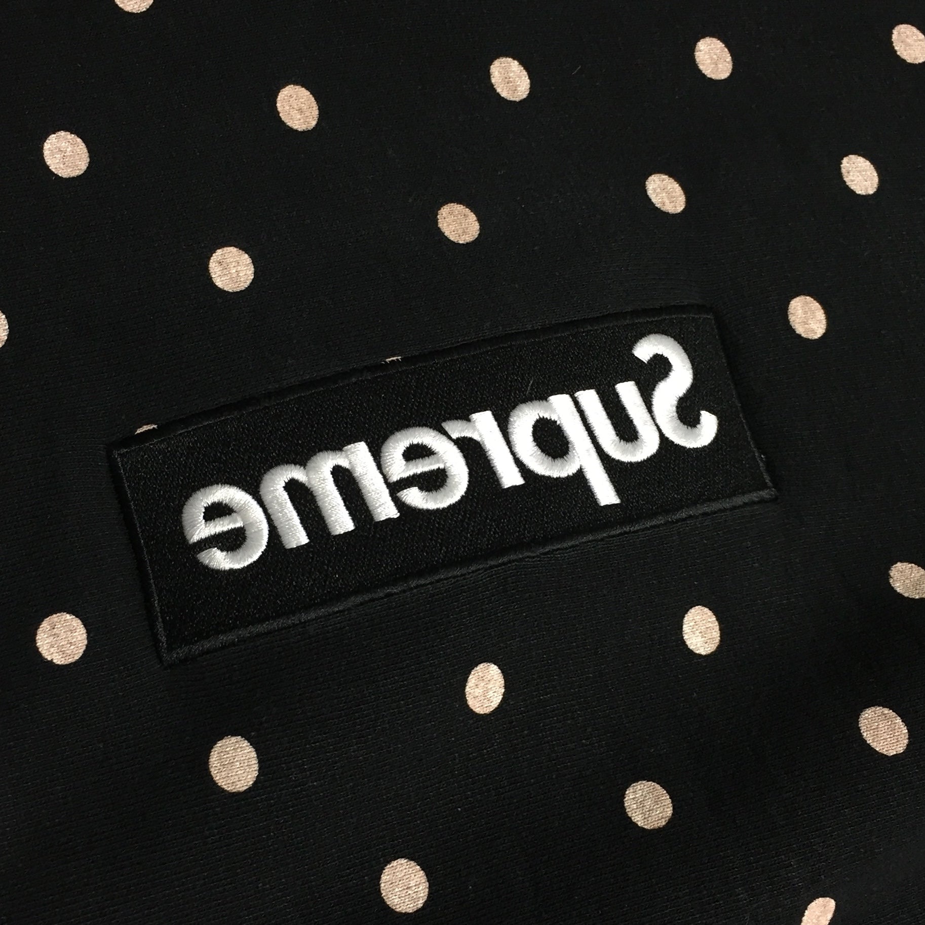 2012 Supreme x CDG Polka Dot Black Box Logo Hoodie